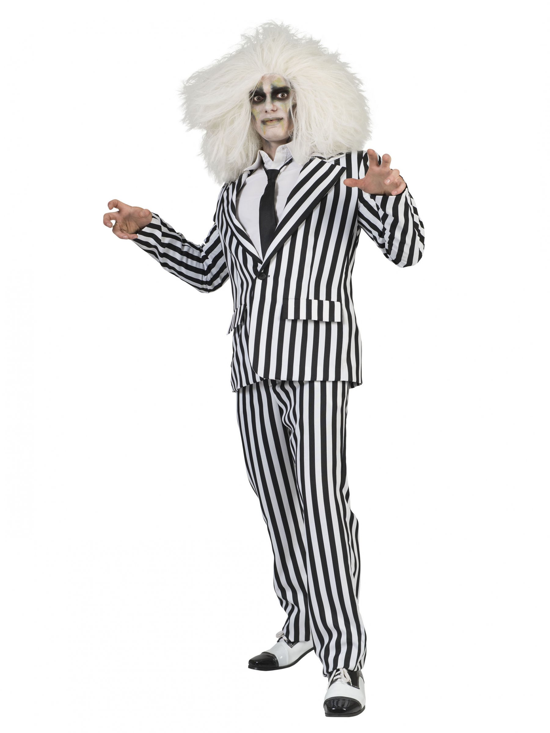 Déguisement costume rayé noir et blanc adulte