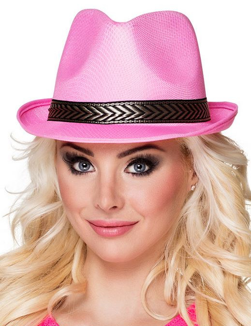 Chapeau borsalino trilby rose adulte