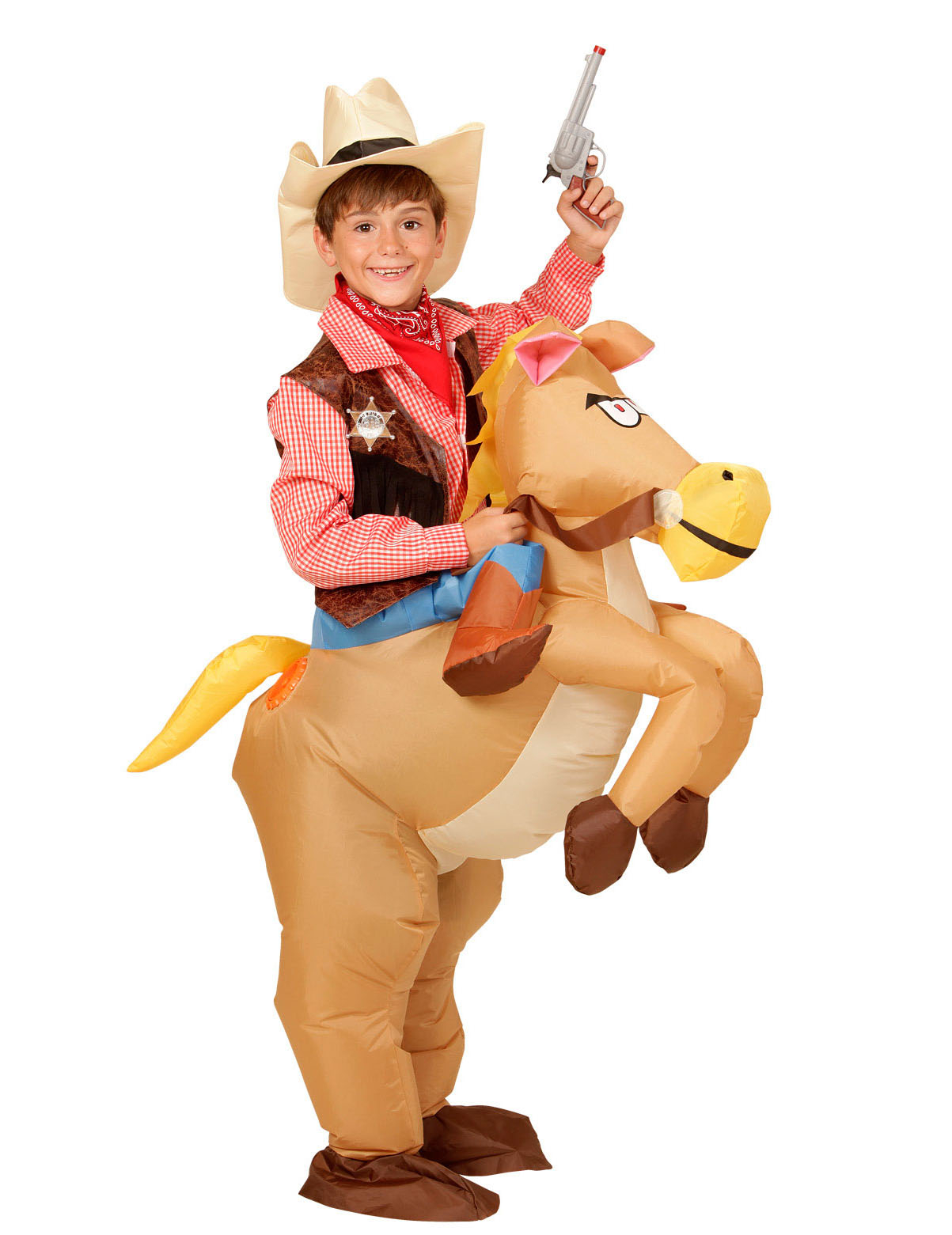 Déguisement cheval de l'ouest gonflable enfant