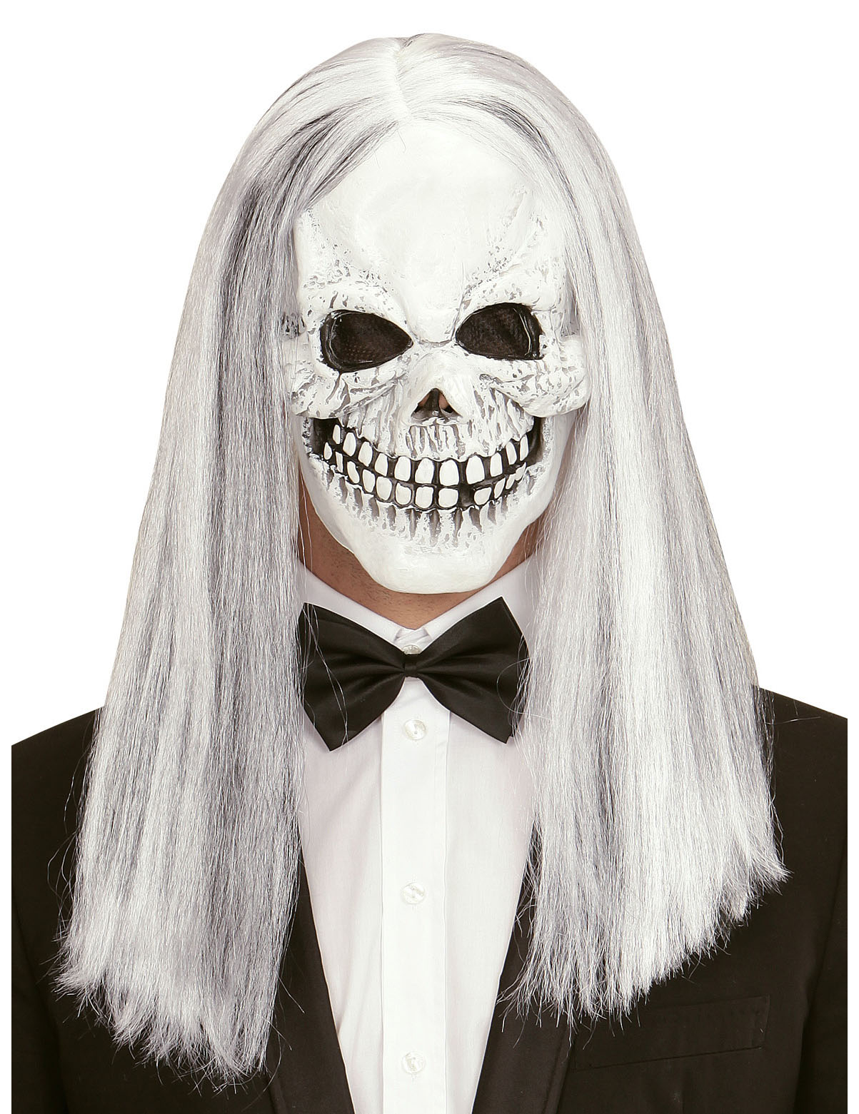 Masque squelette avec perruque adulte