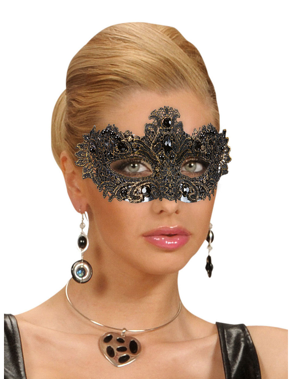Loup antique or avec pierres adulte