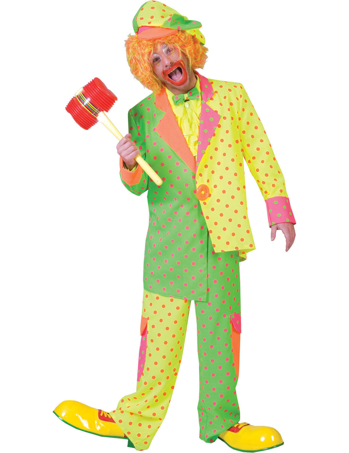 Déguisement clown fluo à pois homme