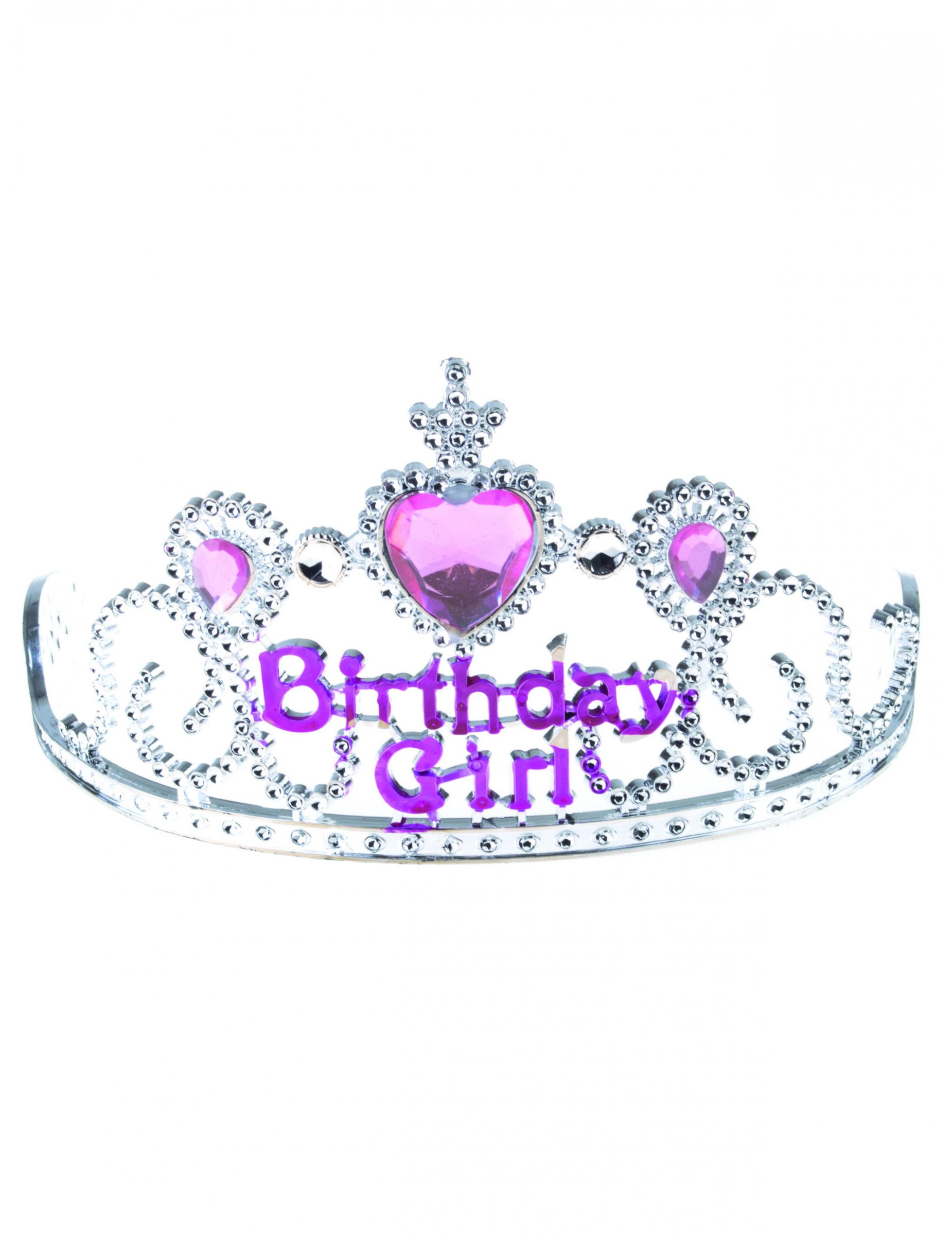 Diadème Birthday girl argent et rose