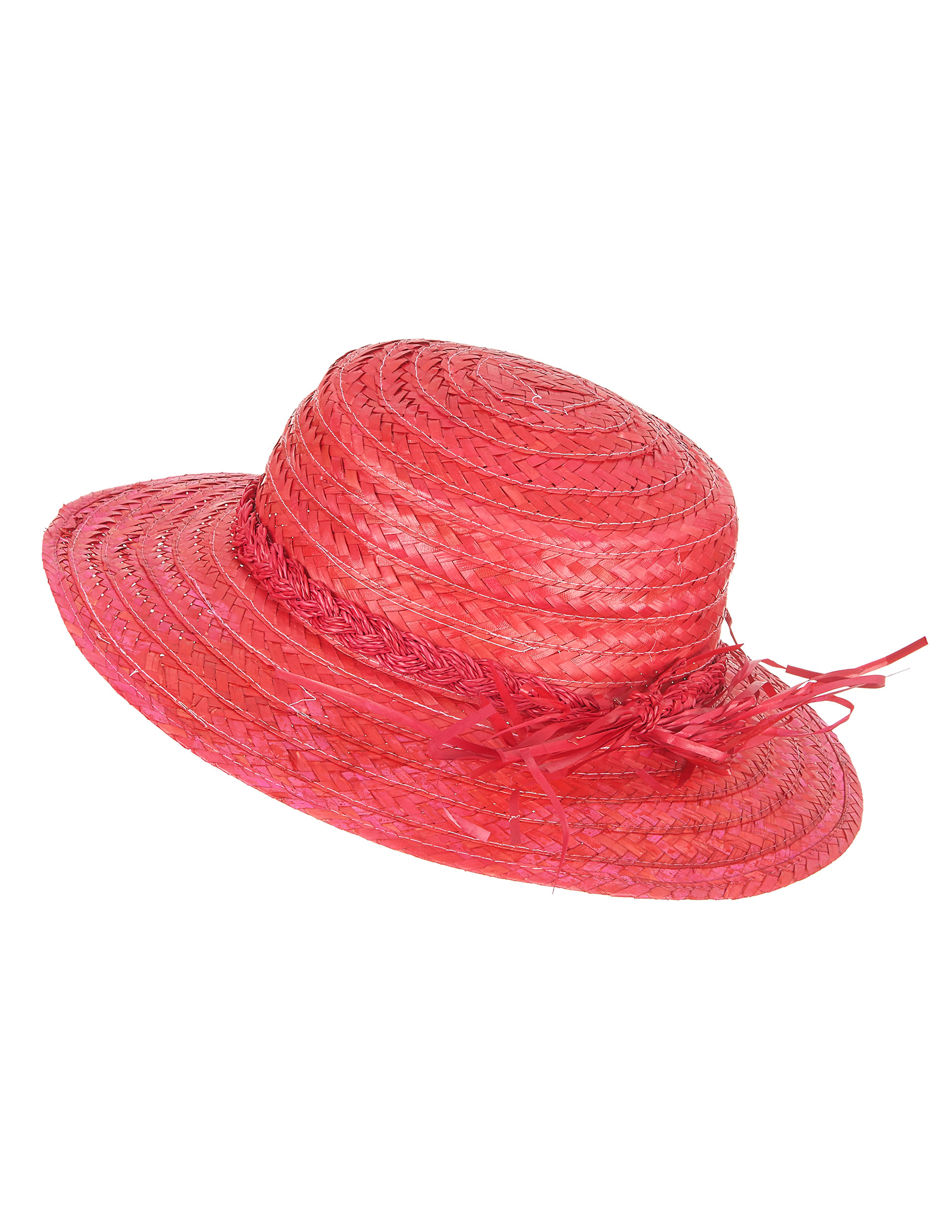 Chapeau de paille vintage rouge femme
