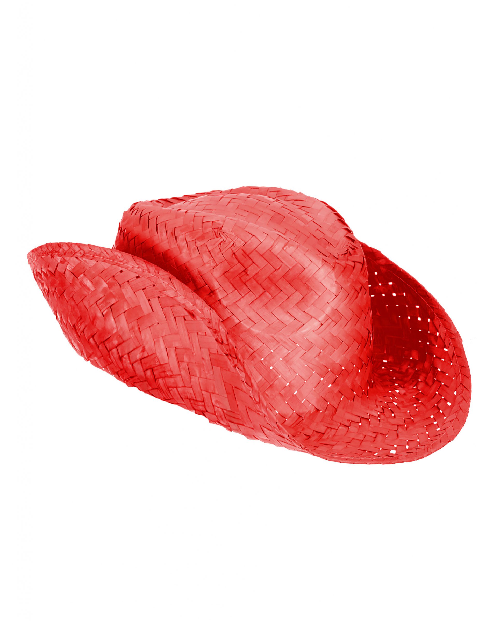 Chapeau de paille Western rouge adulte