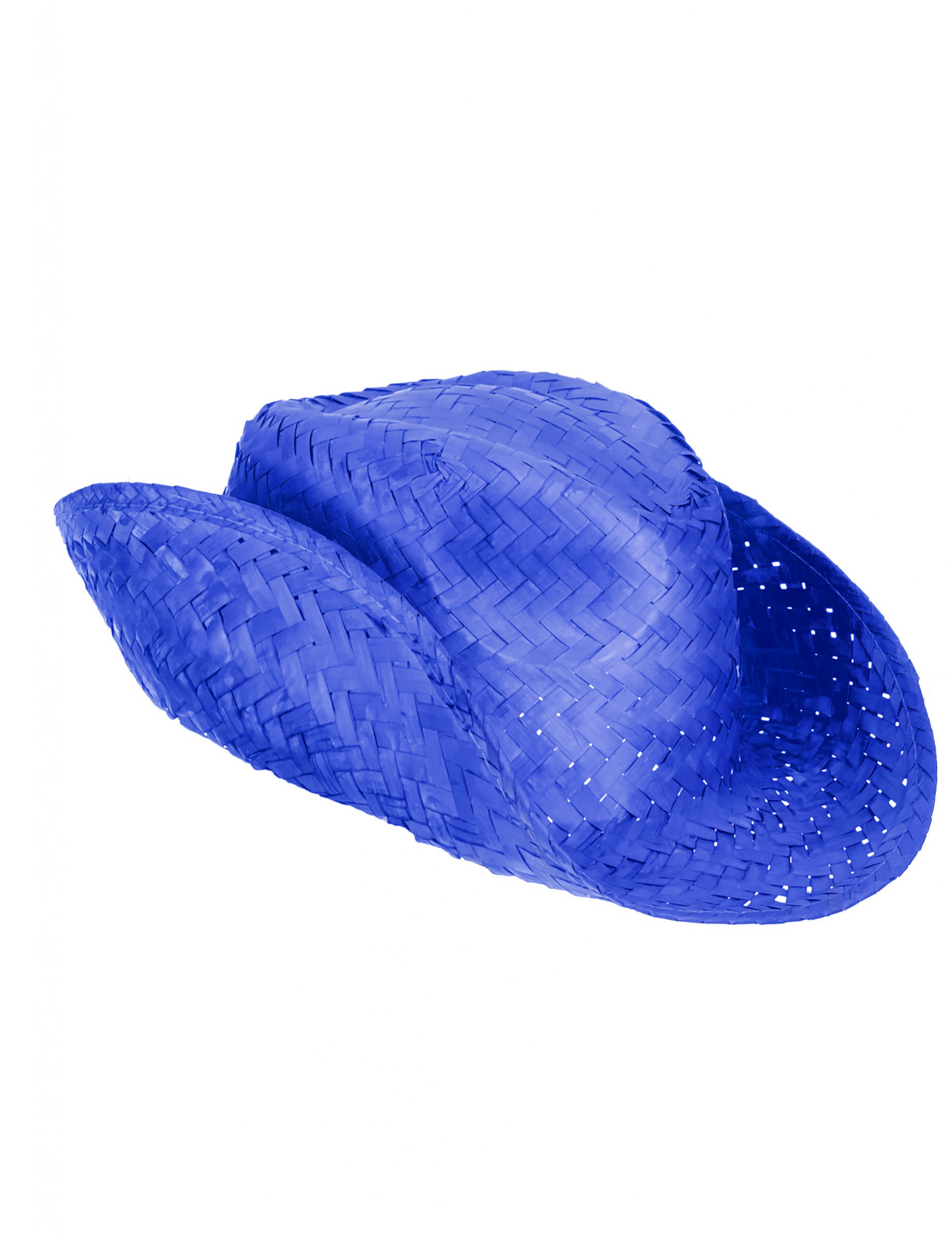 Chapeau de paille Western bleu adulte