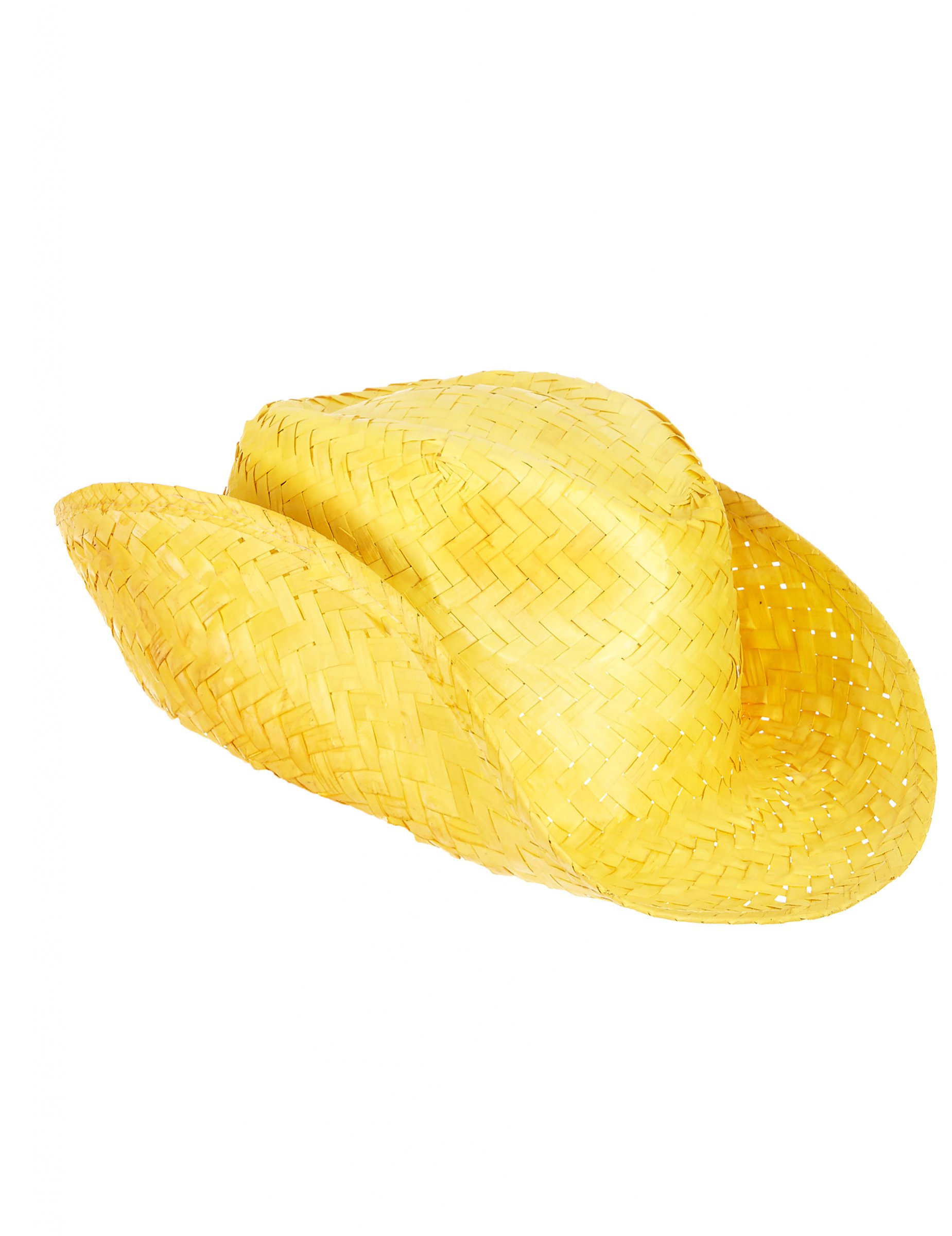 Chapeau de paille Western jaune adulte