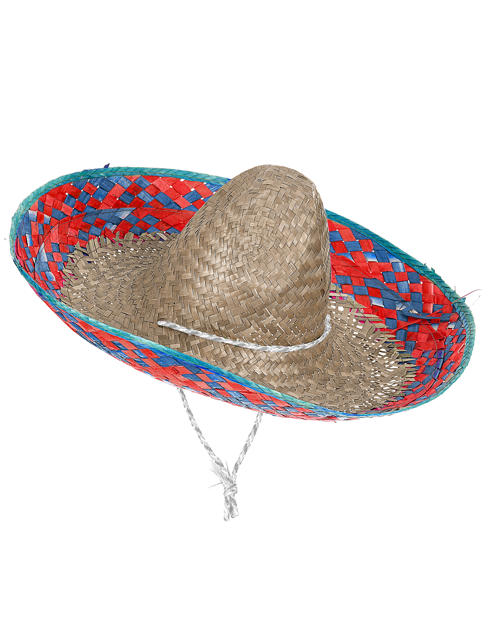 Sombrero Mexicain bordure rouge et bleu adulte