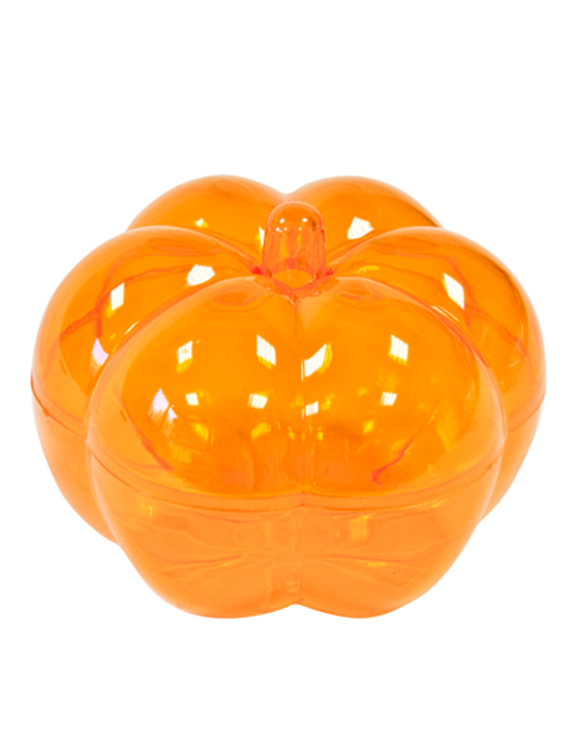 Boîte en plastique forme citrouille orange 5 x 7 cm