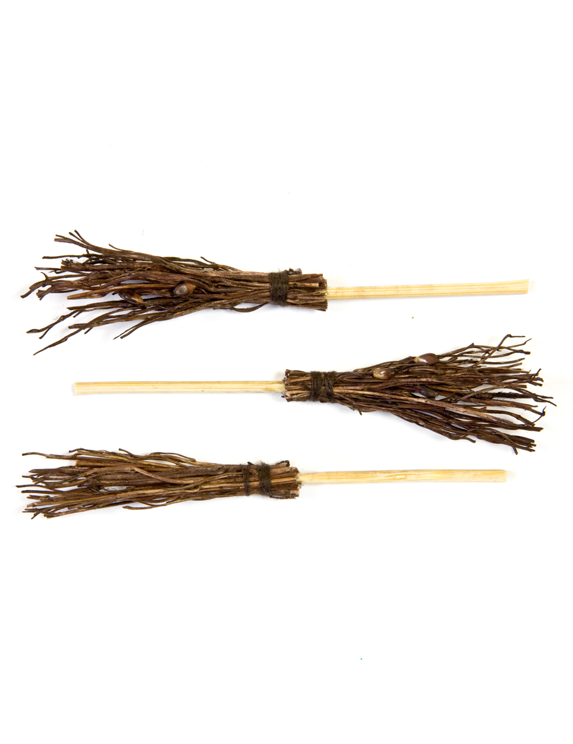 6 Mini balais sorcière Halloween