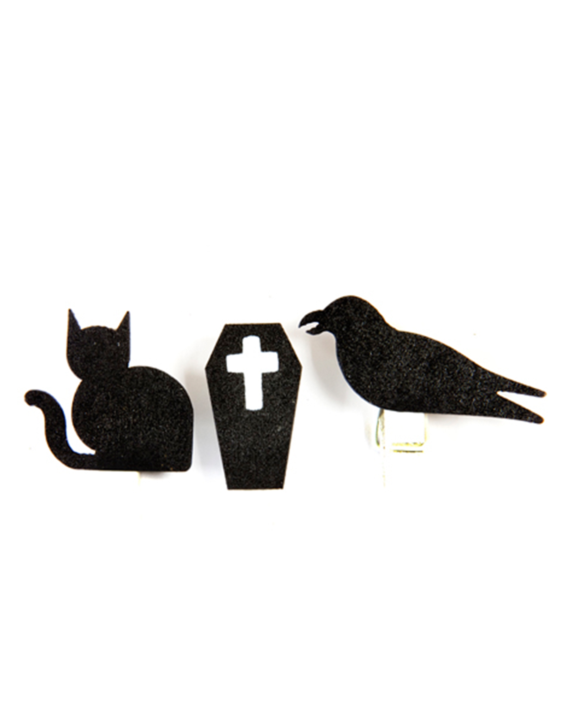 6 pinces en bois motifs gothiques halloween