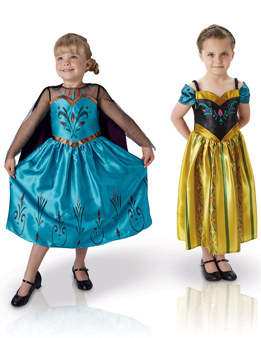 Pack 2 déguisements classiques fille Elsa & Anna Couronnement