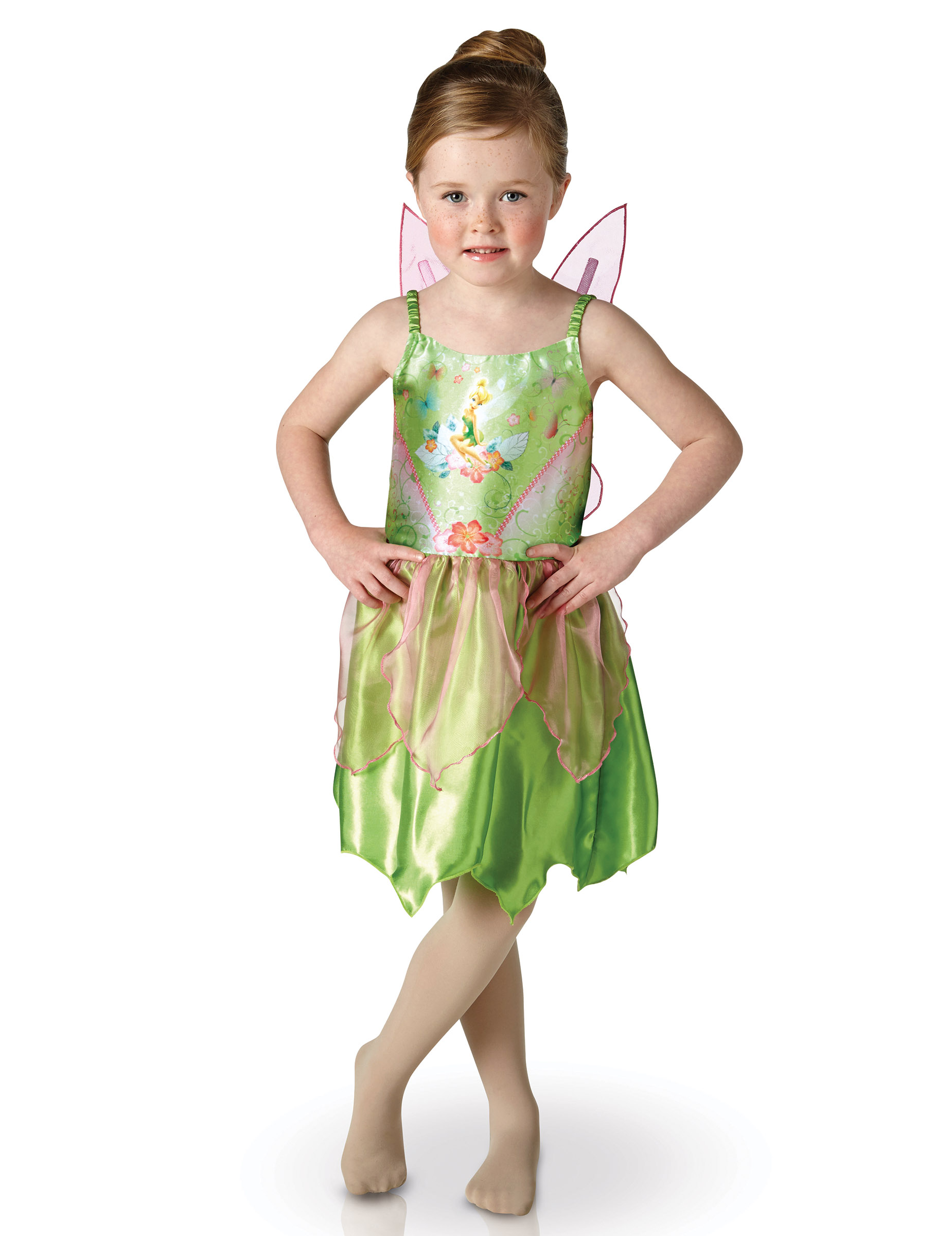 Déguisement classique Fée clochette vert et rose fille