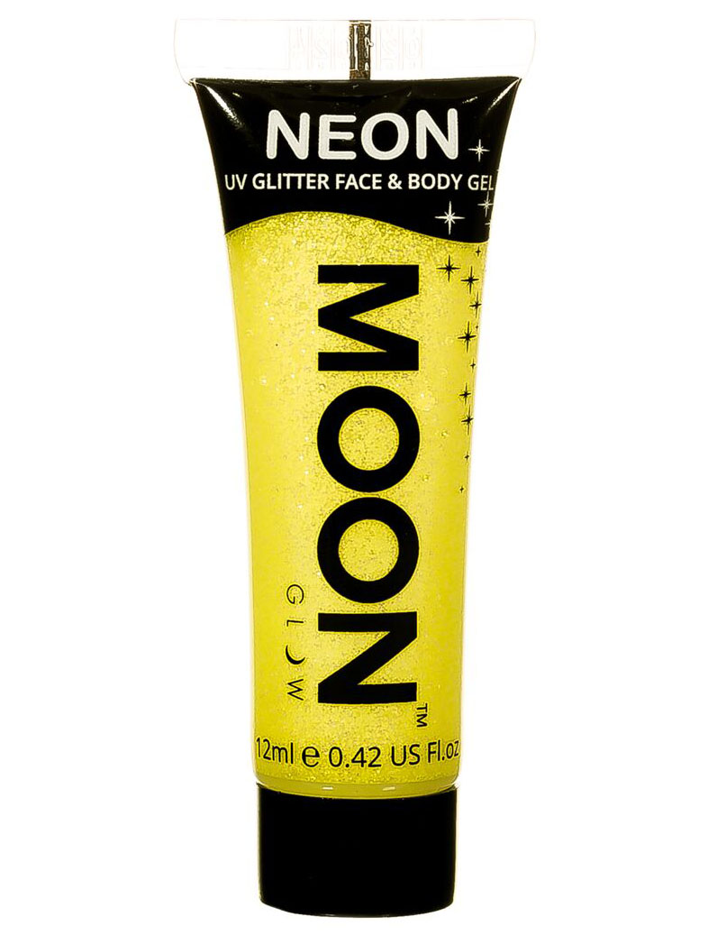 Gel visage et corps paillettes jaune UV 12 ml Moonglow ©