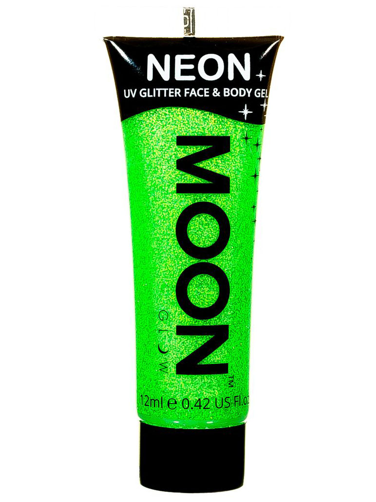 Gel visage et corps paillettes vert UV 12 ml Moonglow ©