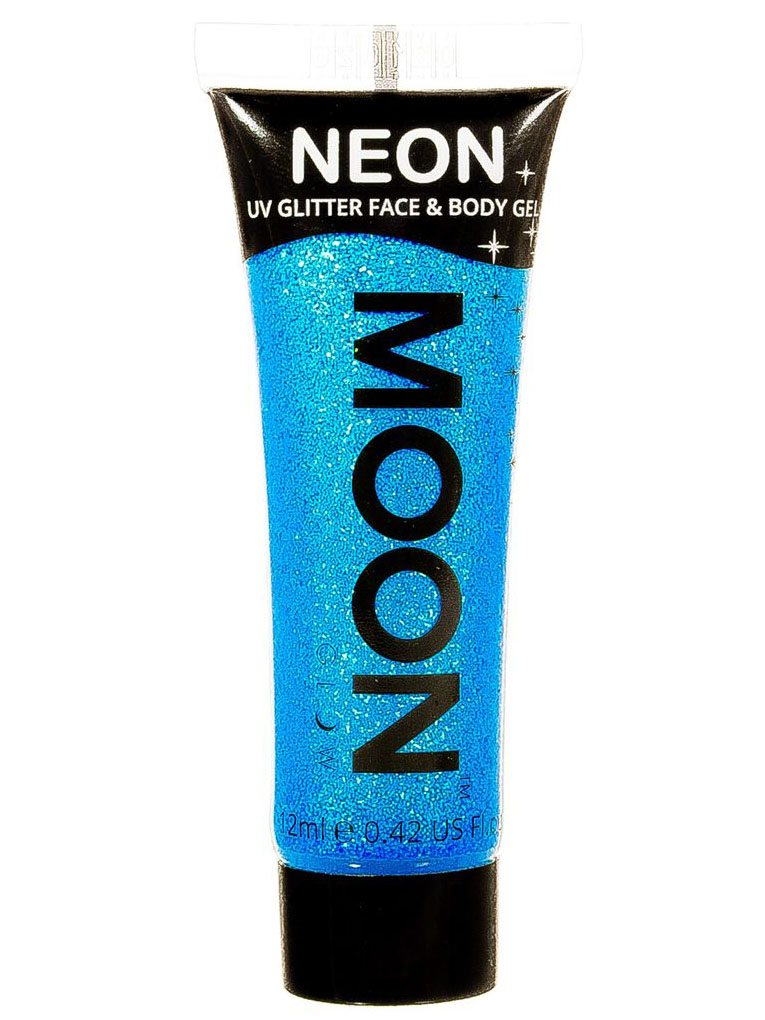 Gel visage et corps paillettes bleu UV 12 ml Moonglow ©
