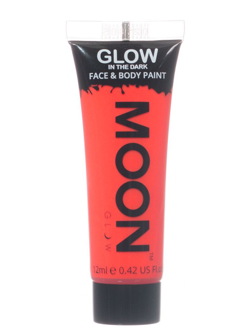 Gel visage et corps rouge fluo phosphorescent 12 ml Moonglow ©