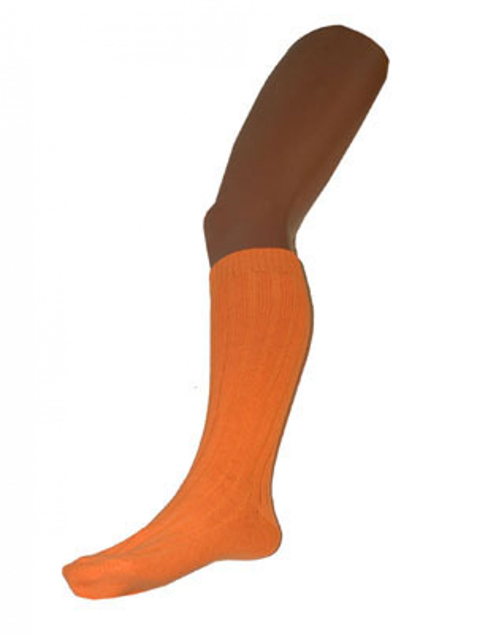 Chaussettes longues orange fluo 53 cm adulte