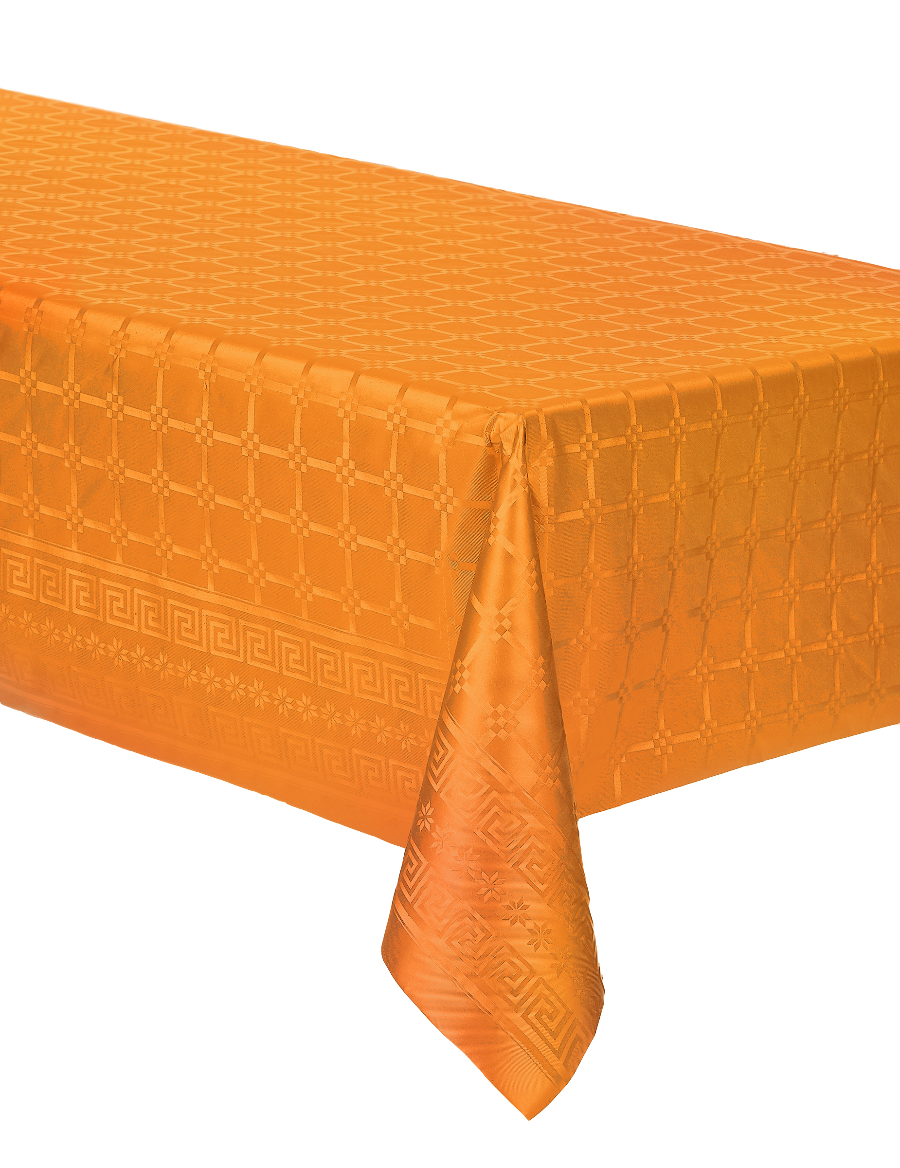 Nappe en rouleau papier damassé orange 6 m