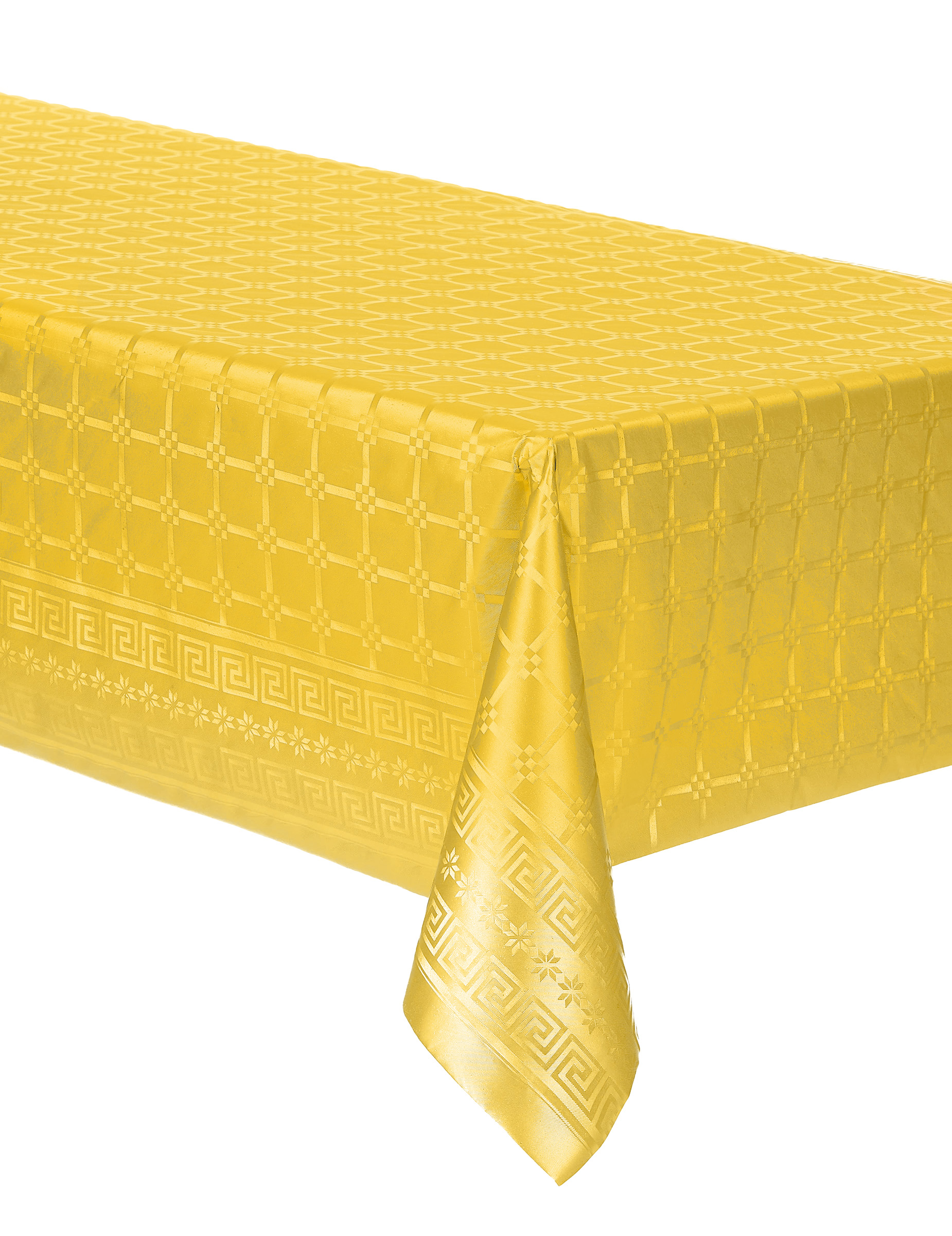 Nappe en rouleau papier damassé jaune 6 m