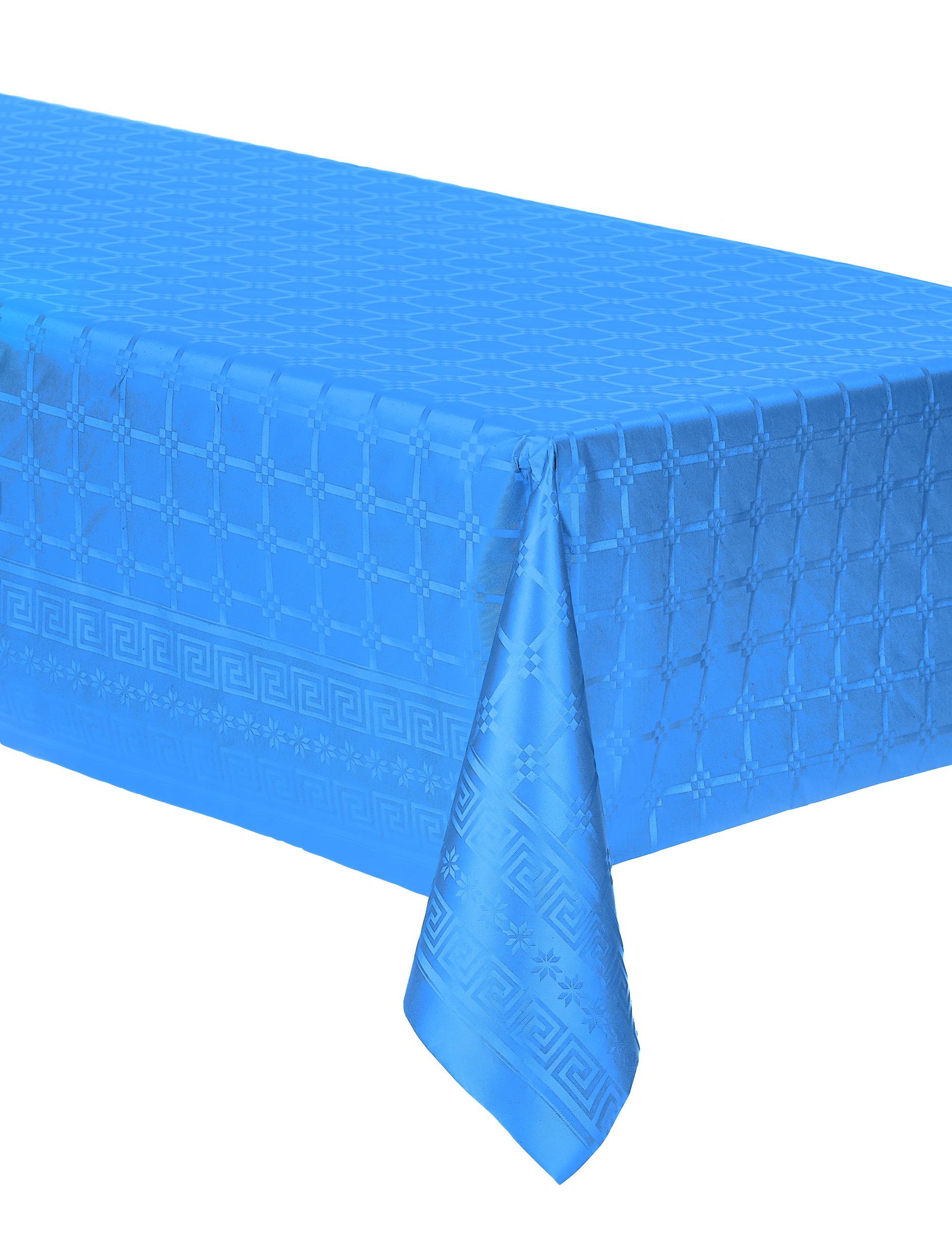 Nappe en rouleau papier damassé bleu turquoise 6 m