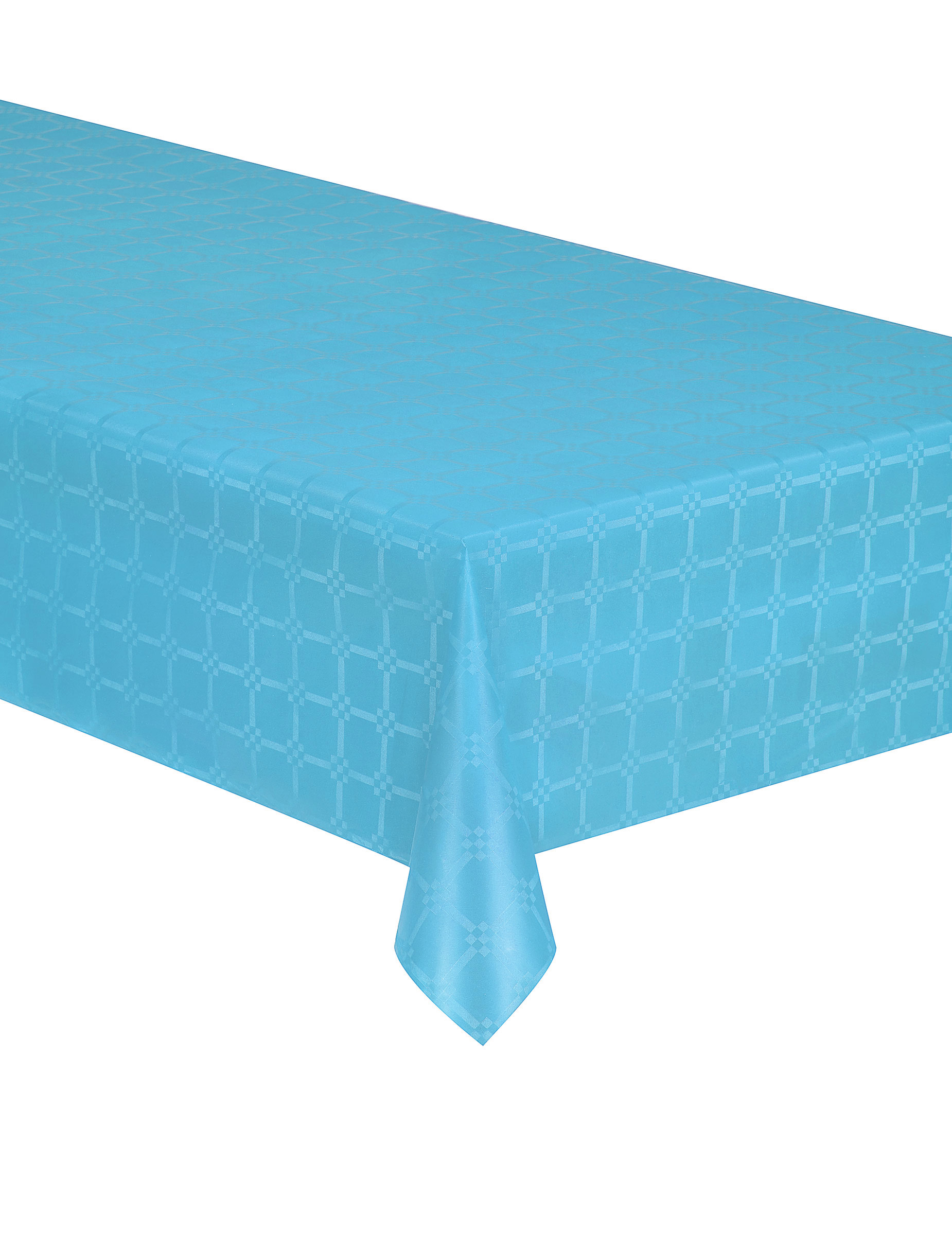 Nappe en rouleau papier damassé bleu turquoise 6 m