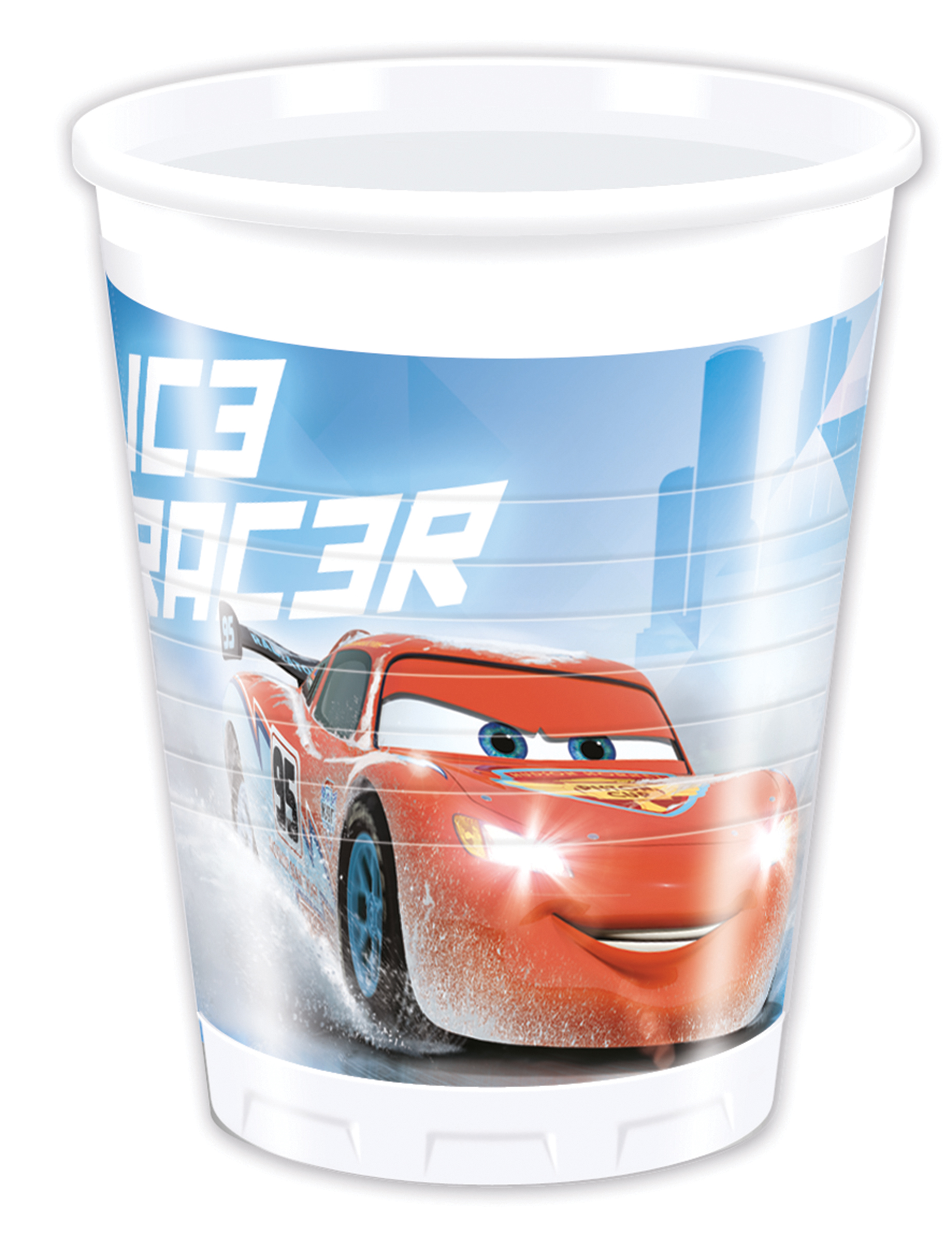 8 Gobelets en plastique Cars Ice Racers 200ml