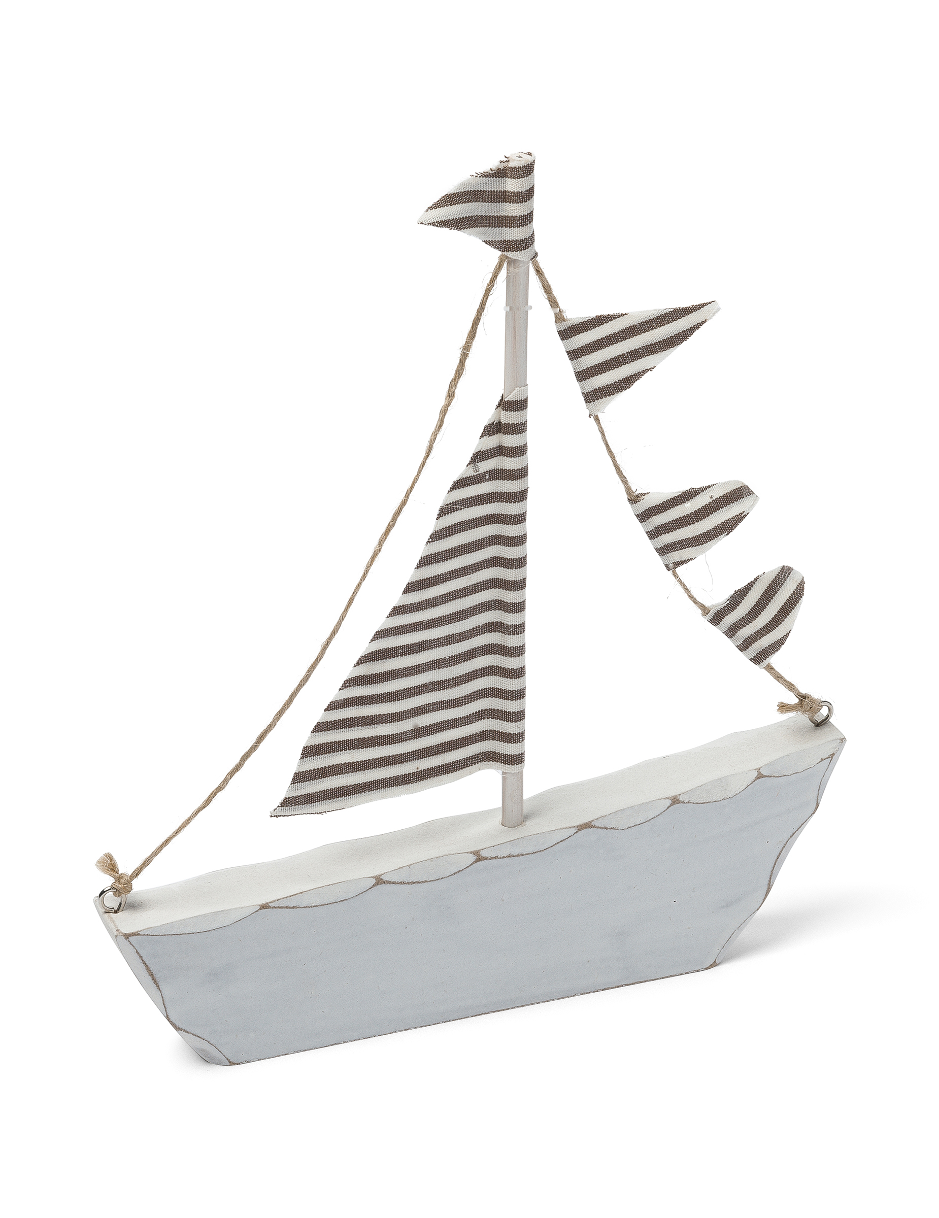 Décoration bâteau en bois taupe Marin 18 x 20 cm