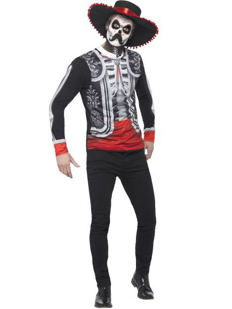 Déguisement mexicain squelette homme Dia de los muertos