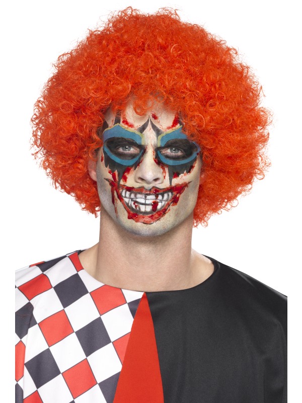 Kit maquillage clown malicieux avec tatoo et faux sang adulte Halloween
