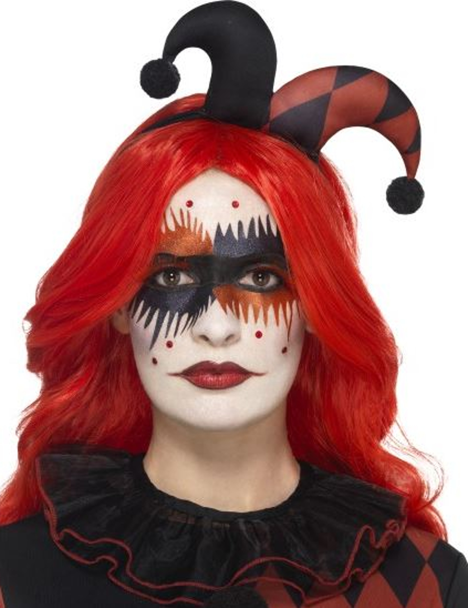 Kit maquillage arlequin avec tatoo et faux cils adulte