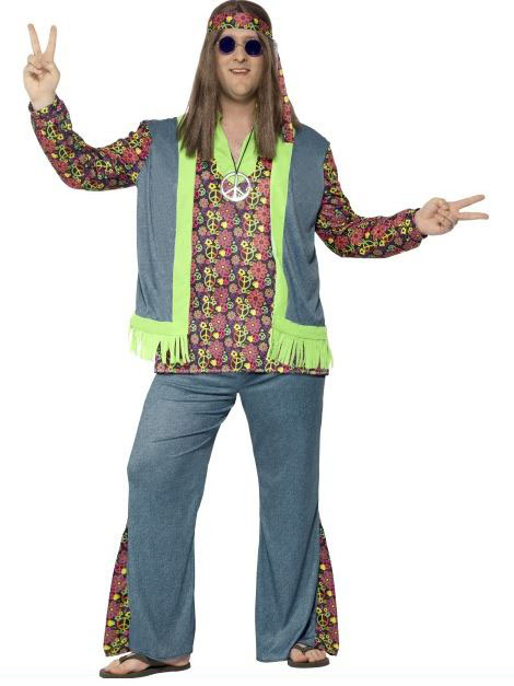 Déguisement hippie flower coloré homme