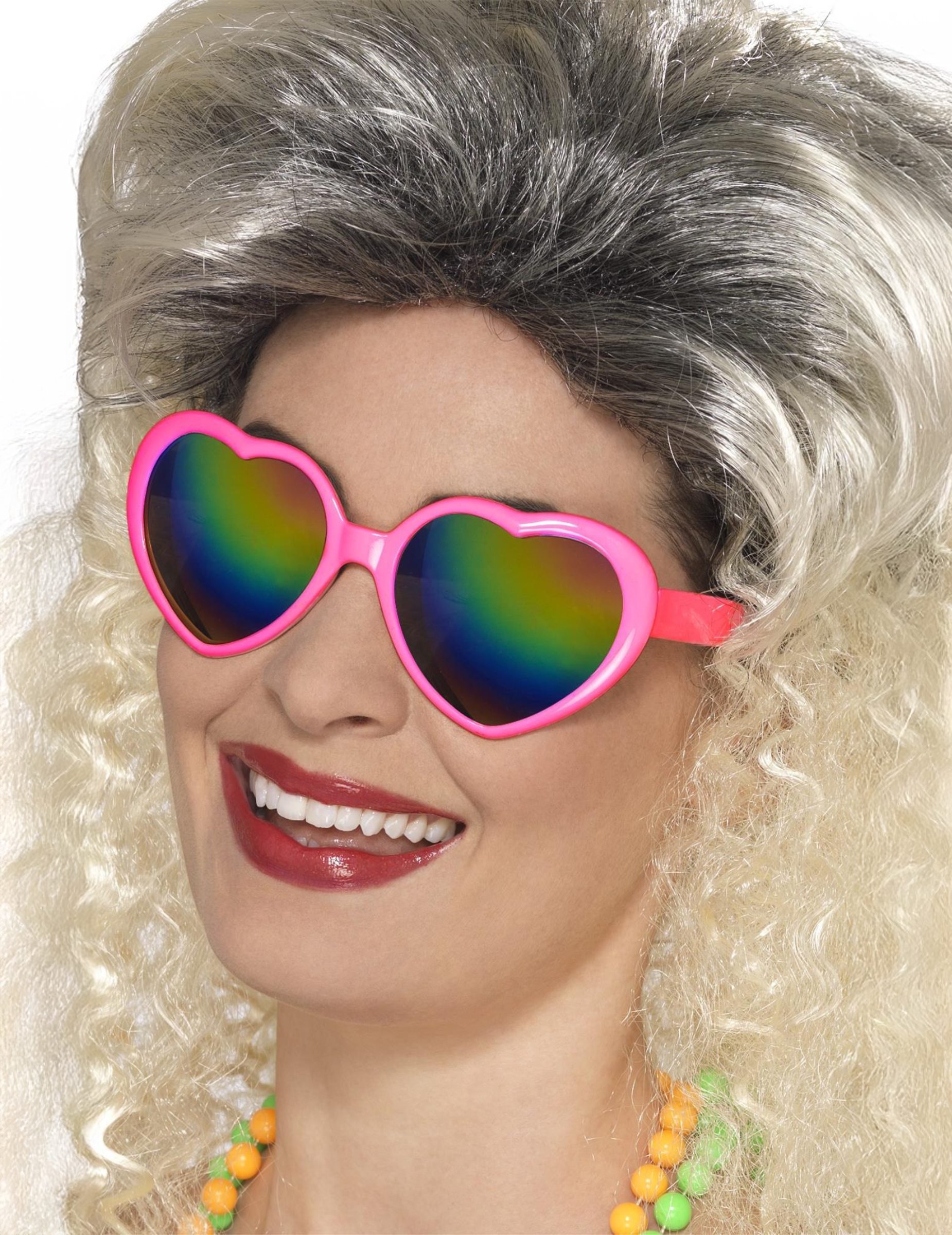 Lunettes coeur avec verres multicolore femme