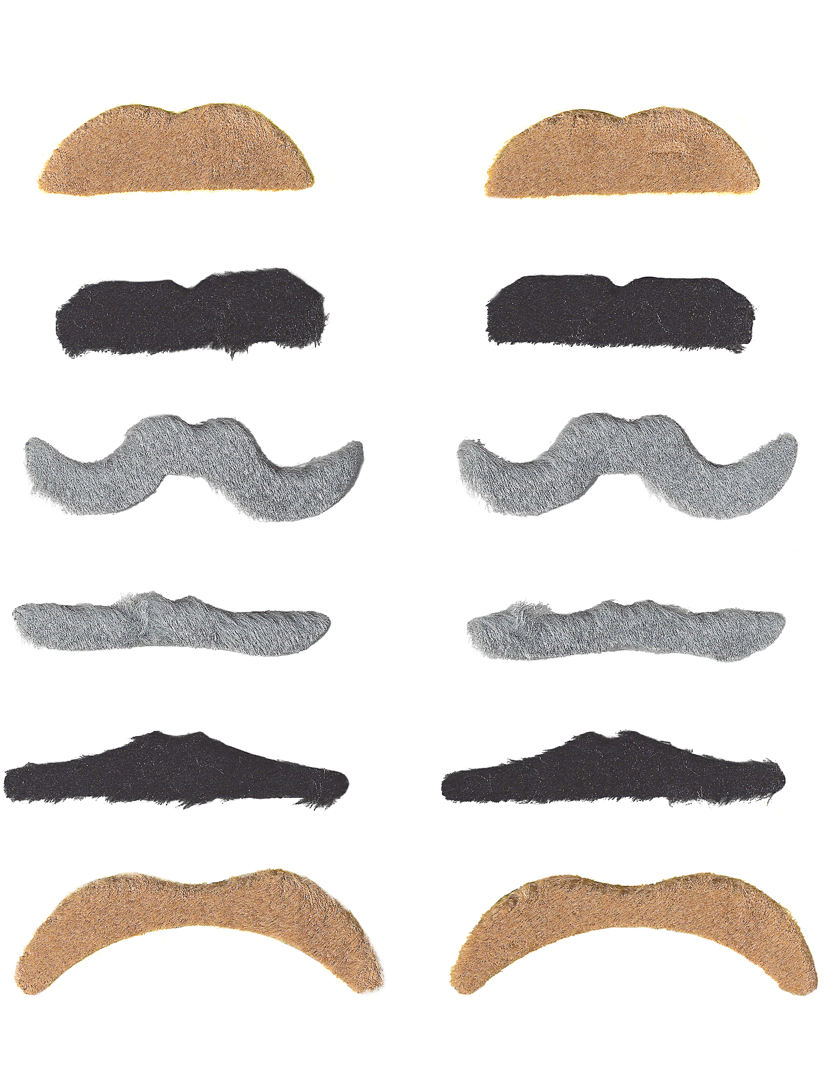 Lot de 12 moustaches adulte