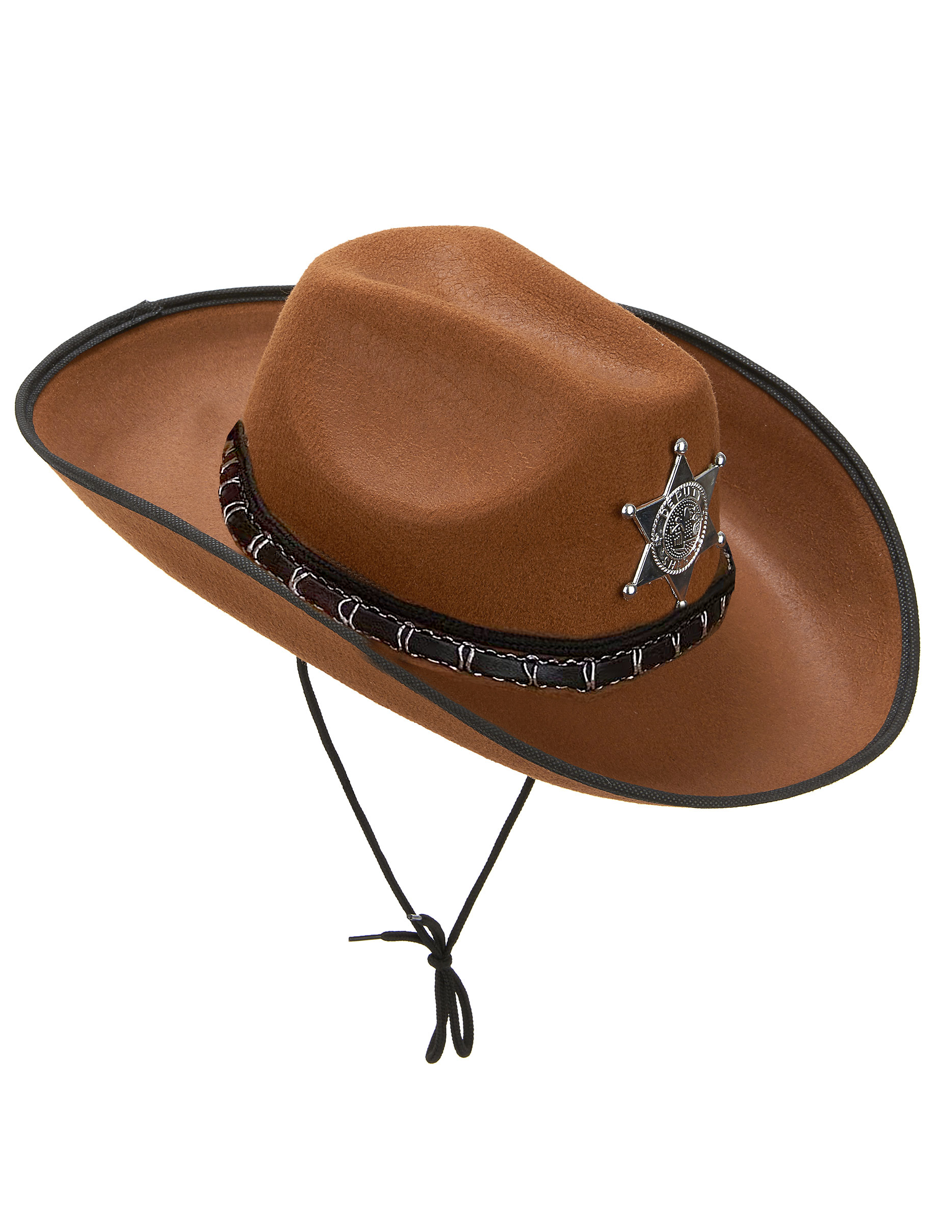 Chapeau sherif marron clair adulte