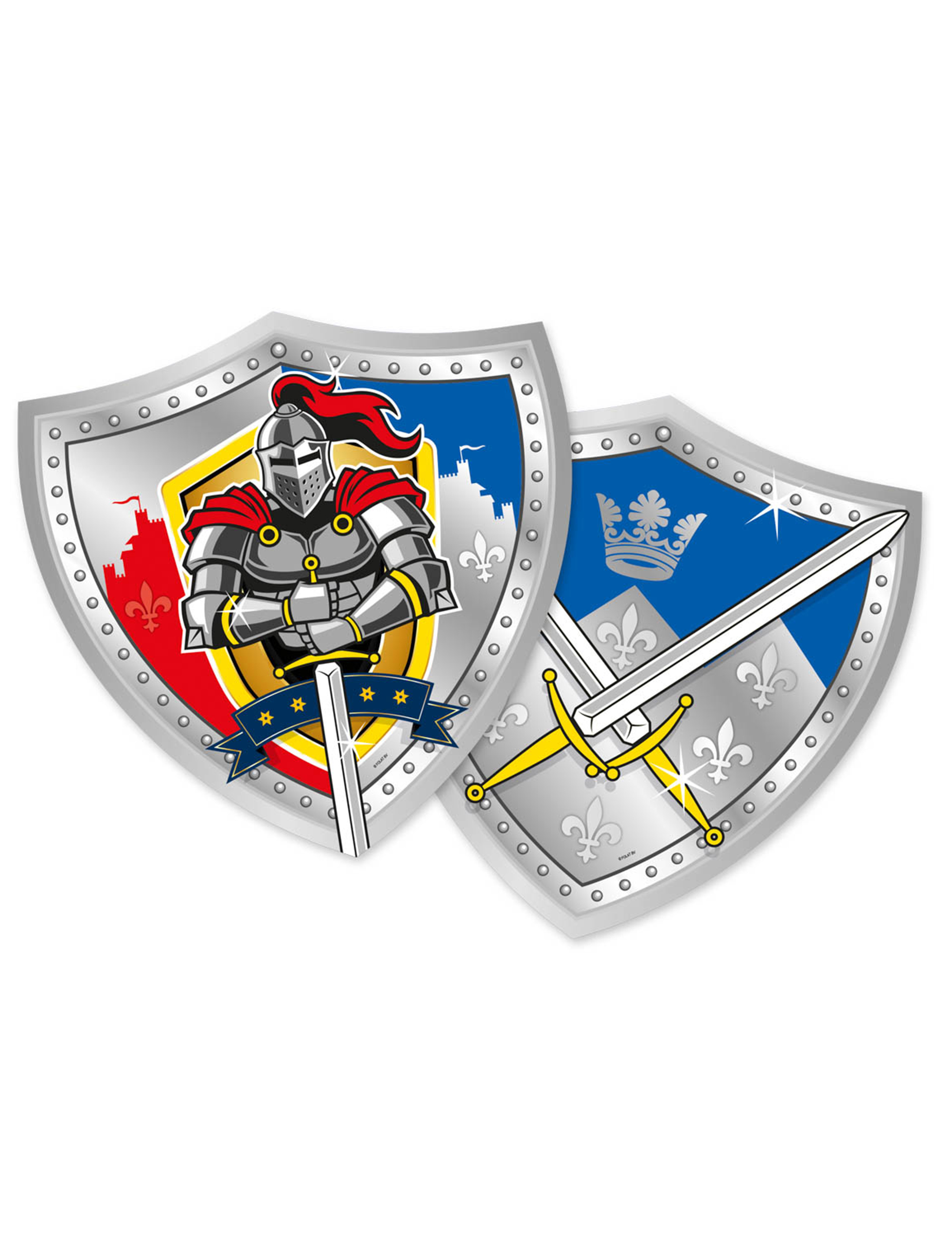 6 assiettes en carton chevaliers