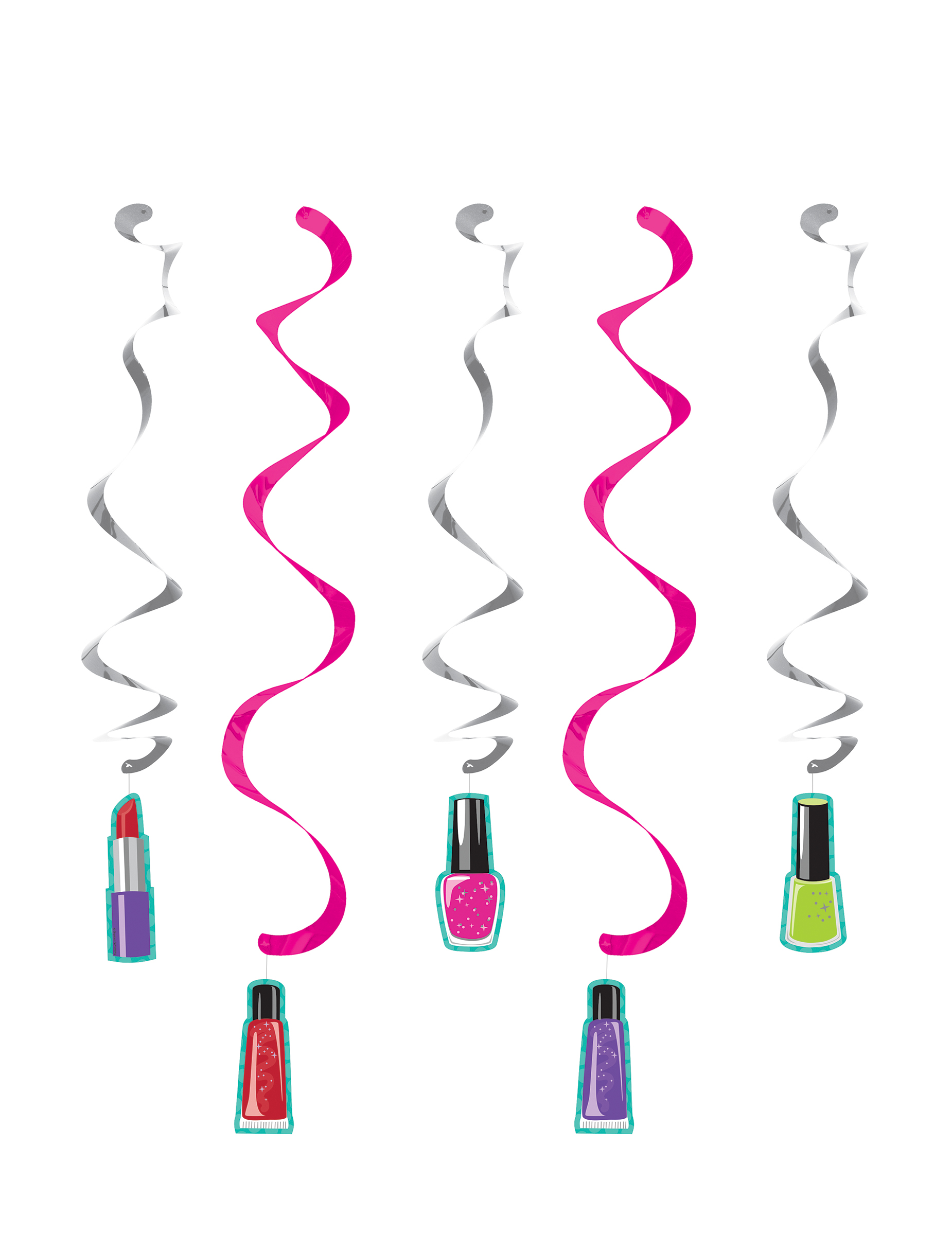 5 Suspensions en spirale Make Up 76 et 99 cm