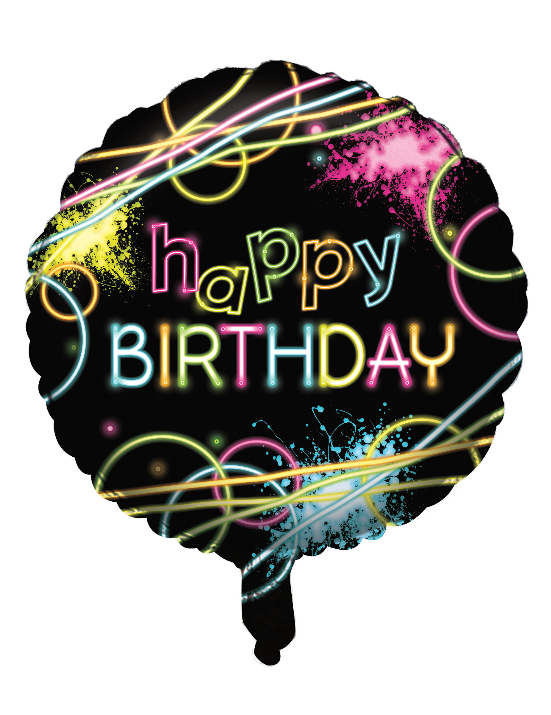 Ballon aluminium Happy birthday Fluo Party 45 cm