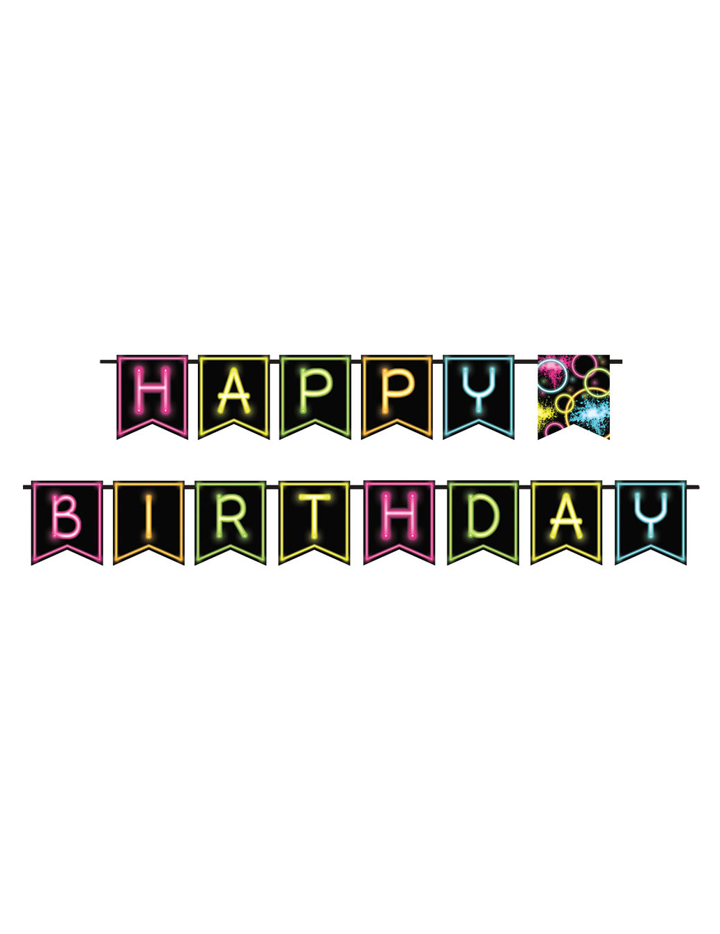 Guirlande Happy birthday Glow Party 270 cm