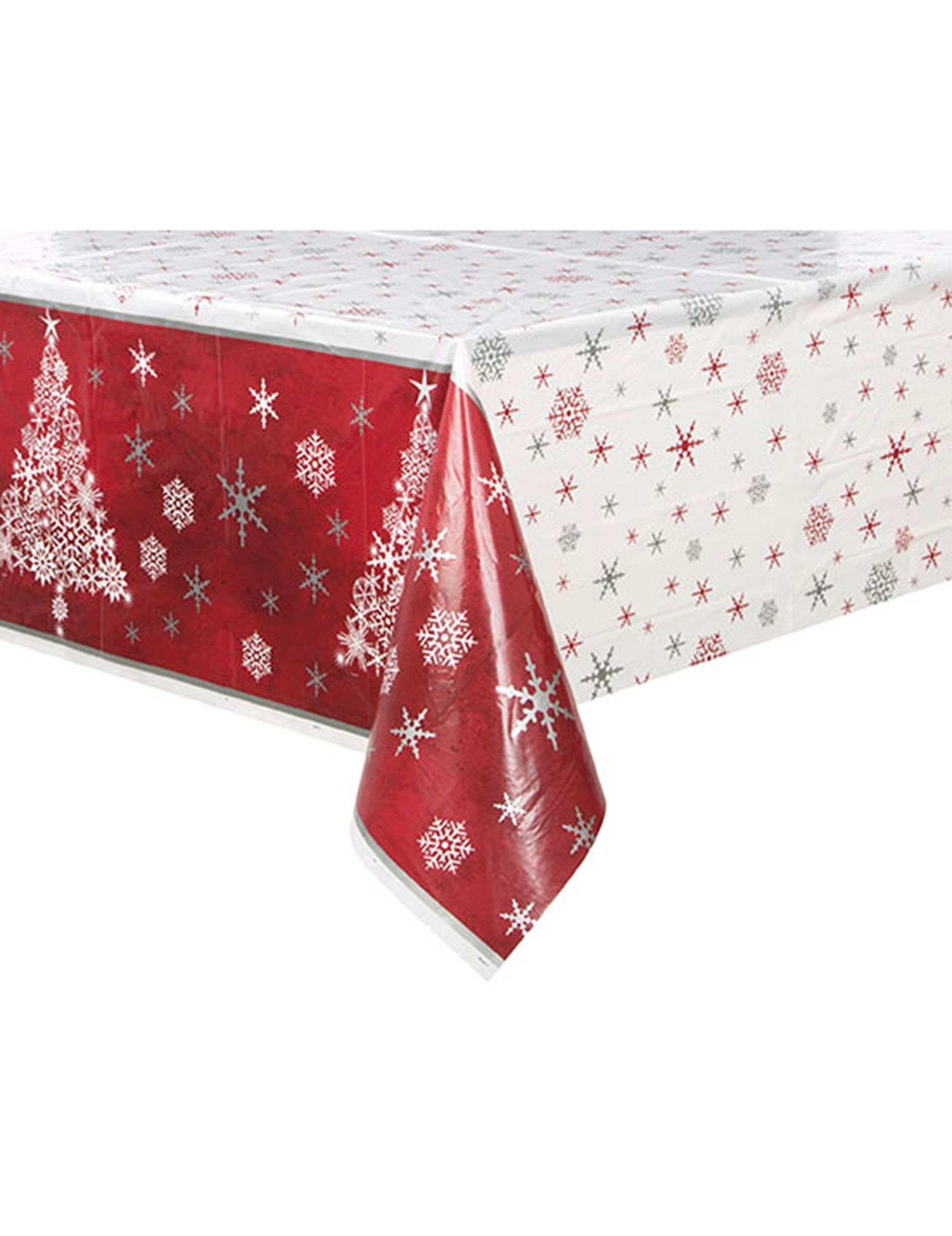 Nappe en plastique Sapin de noël étoilé 137 X 213 cm