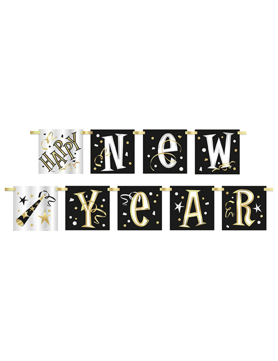 Guirlande en carton Happy New Year 1,50 m