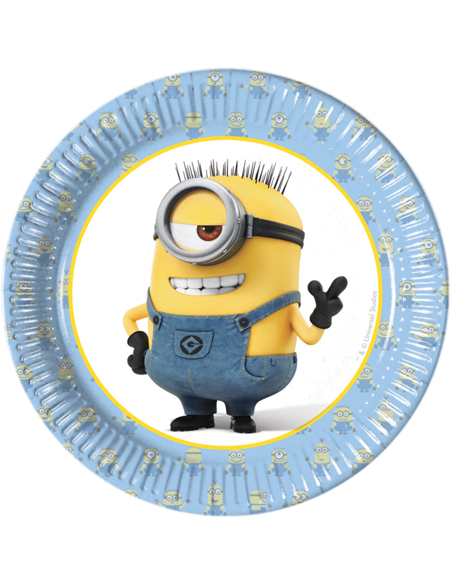 8 Petites assiettes en carton lovely Minions 19 cm