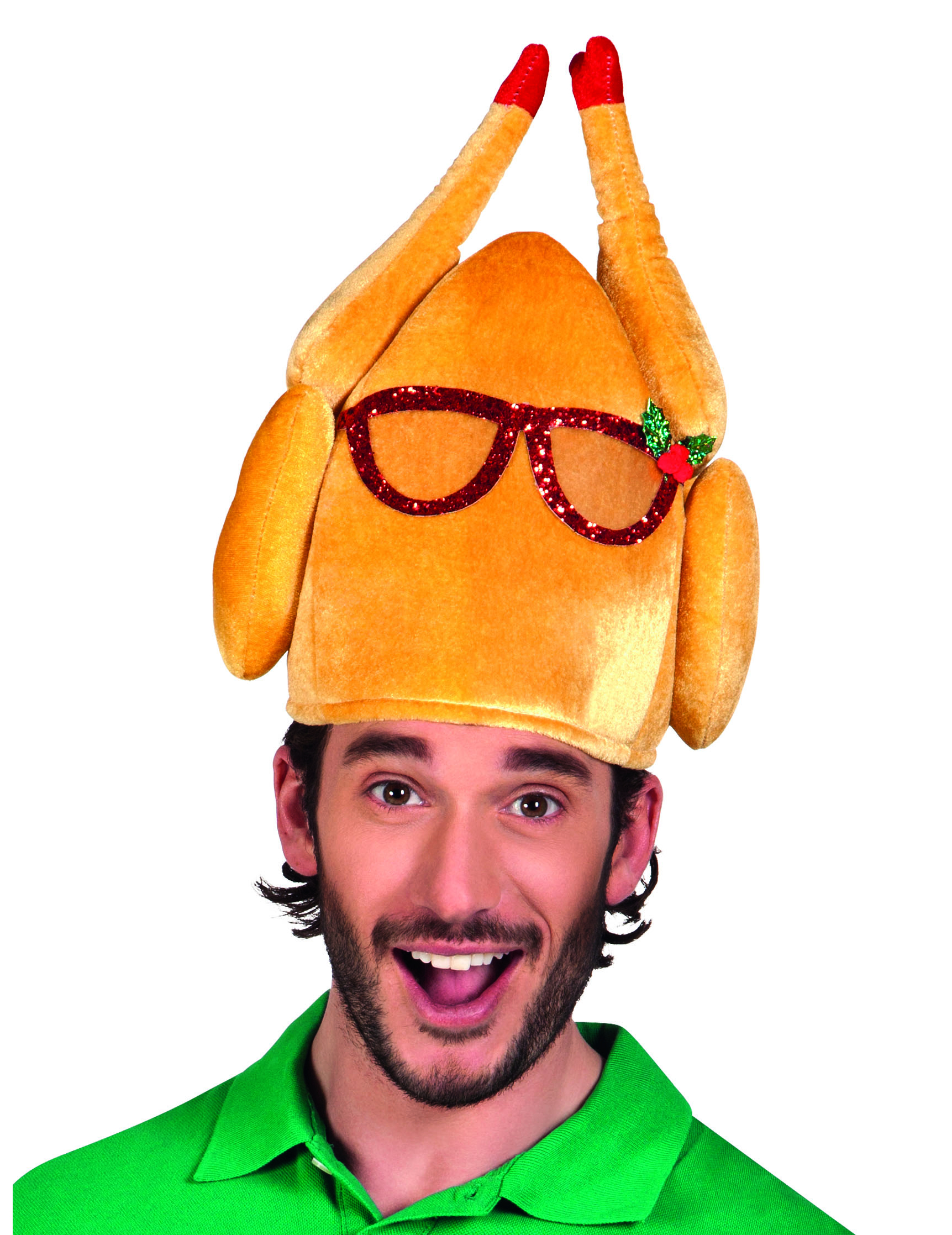 Chapeau dinde à lunettes humoristique adulte Noël