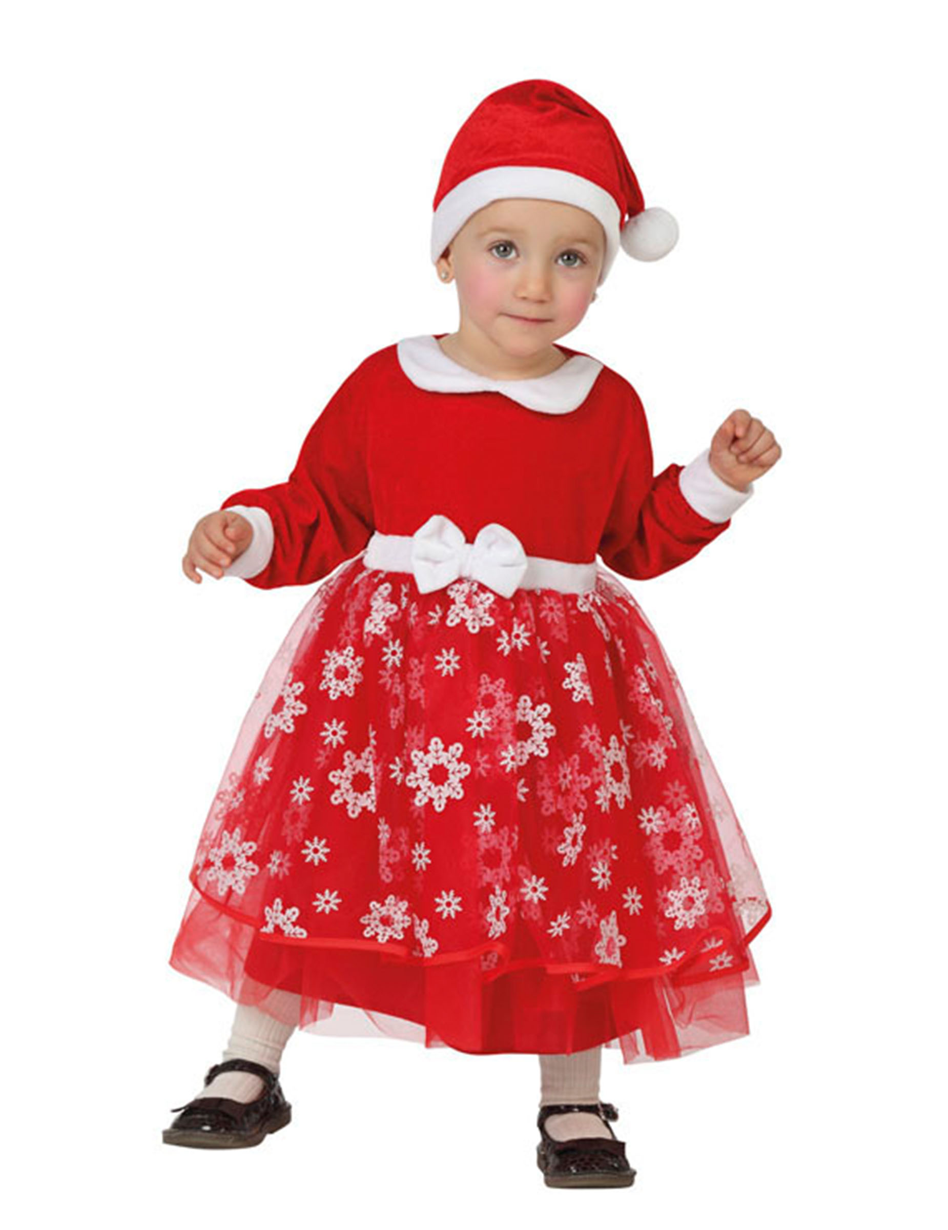 Déguisement princesse rouge avec flocons bébé Noël