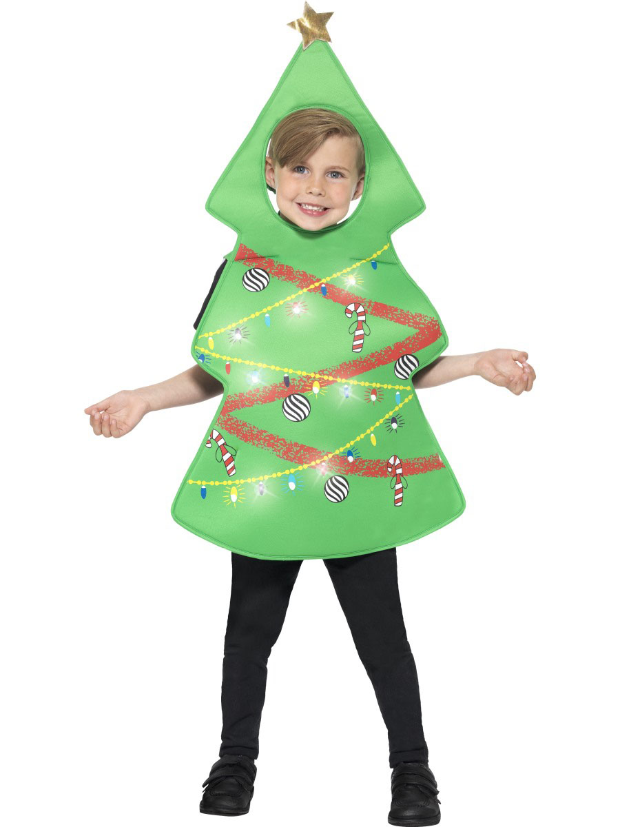 Déguisement sapin avec tabard lumineux enfant Noël