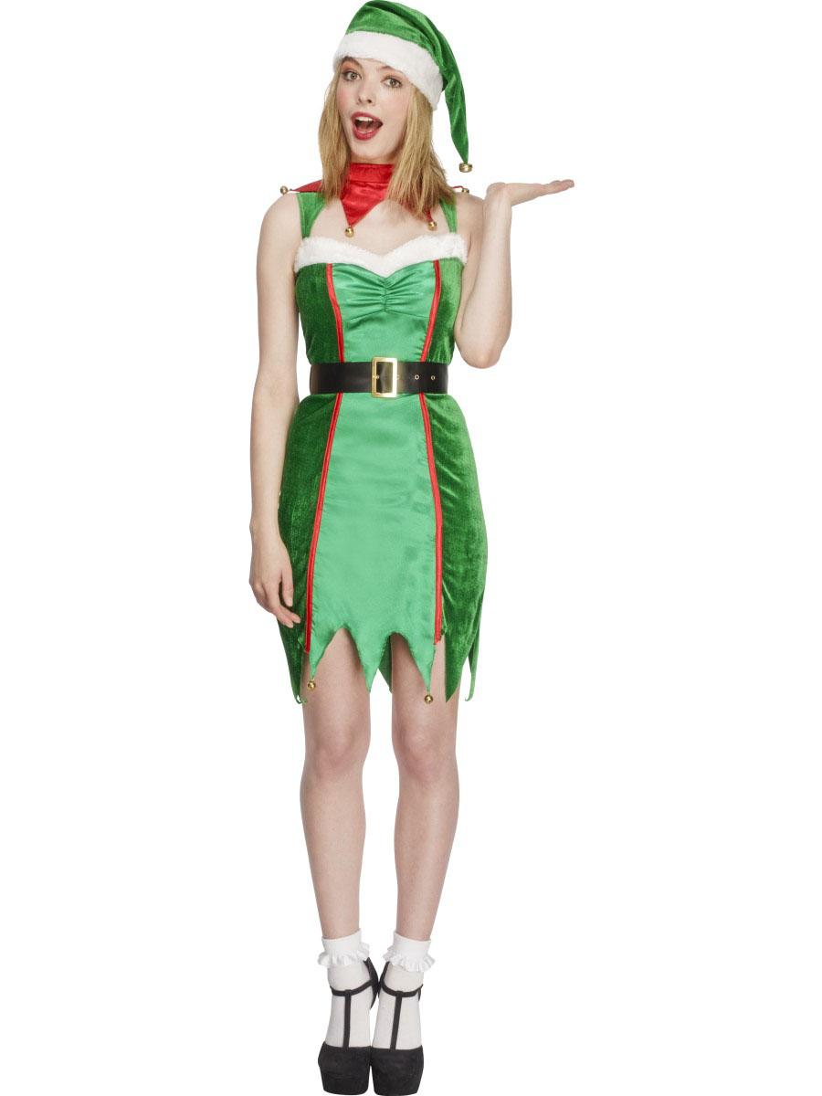 Déguisement elfe à grelots sexy femme Noël