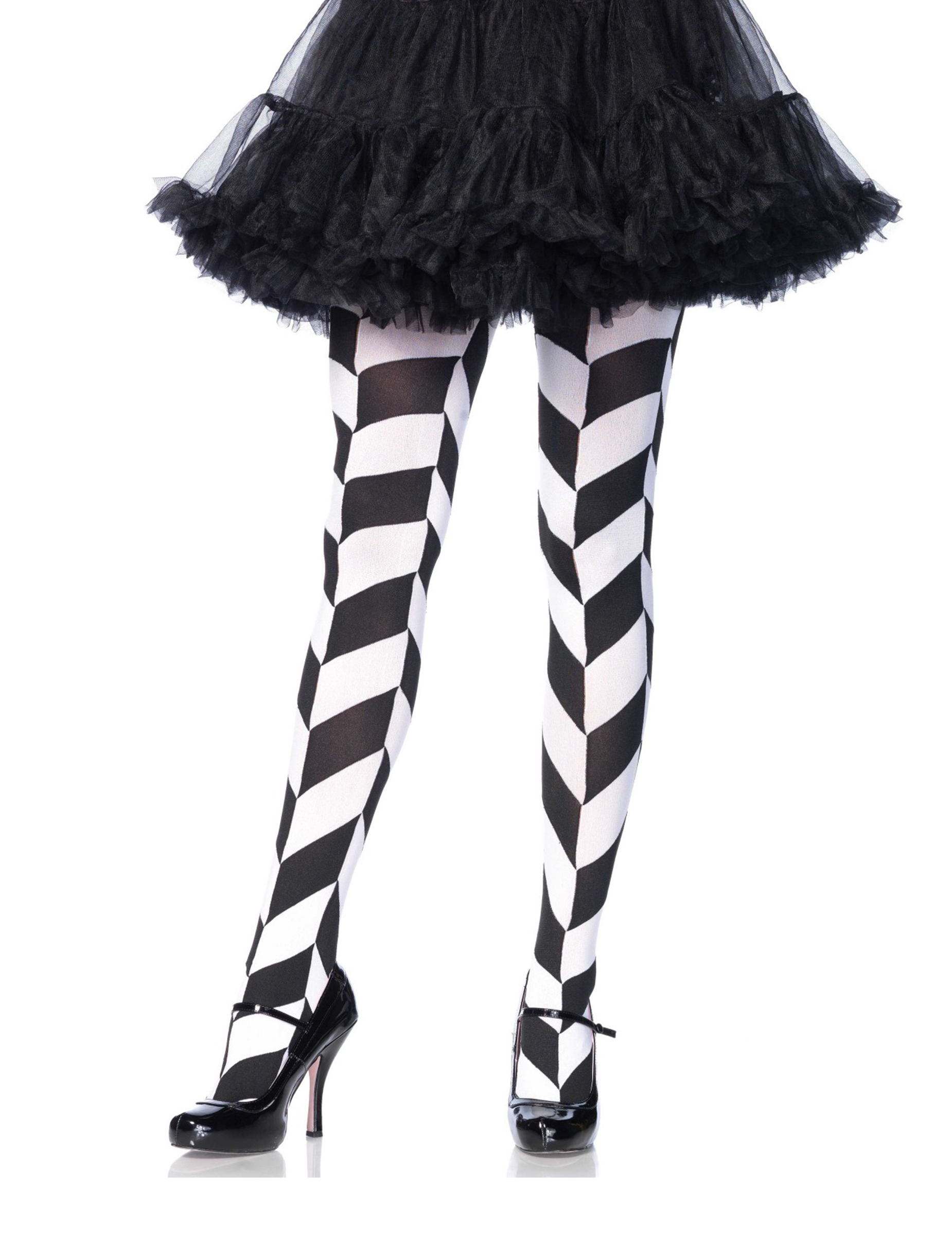 Collants psychédéliques noirs et blancs adulte