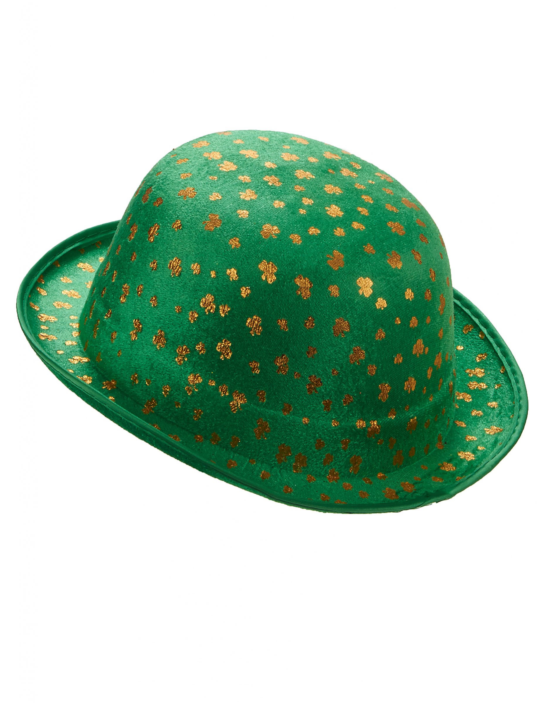 Chapeau melon vert en velours St-Patrick adulte
