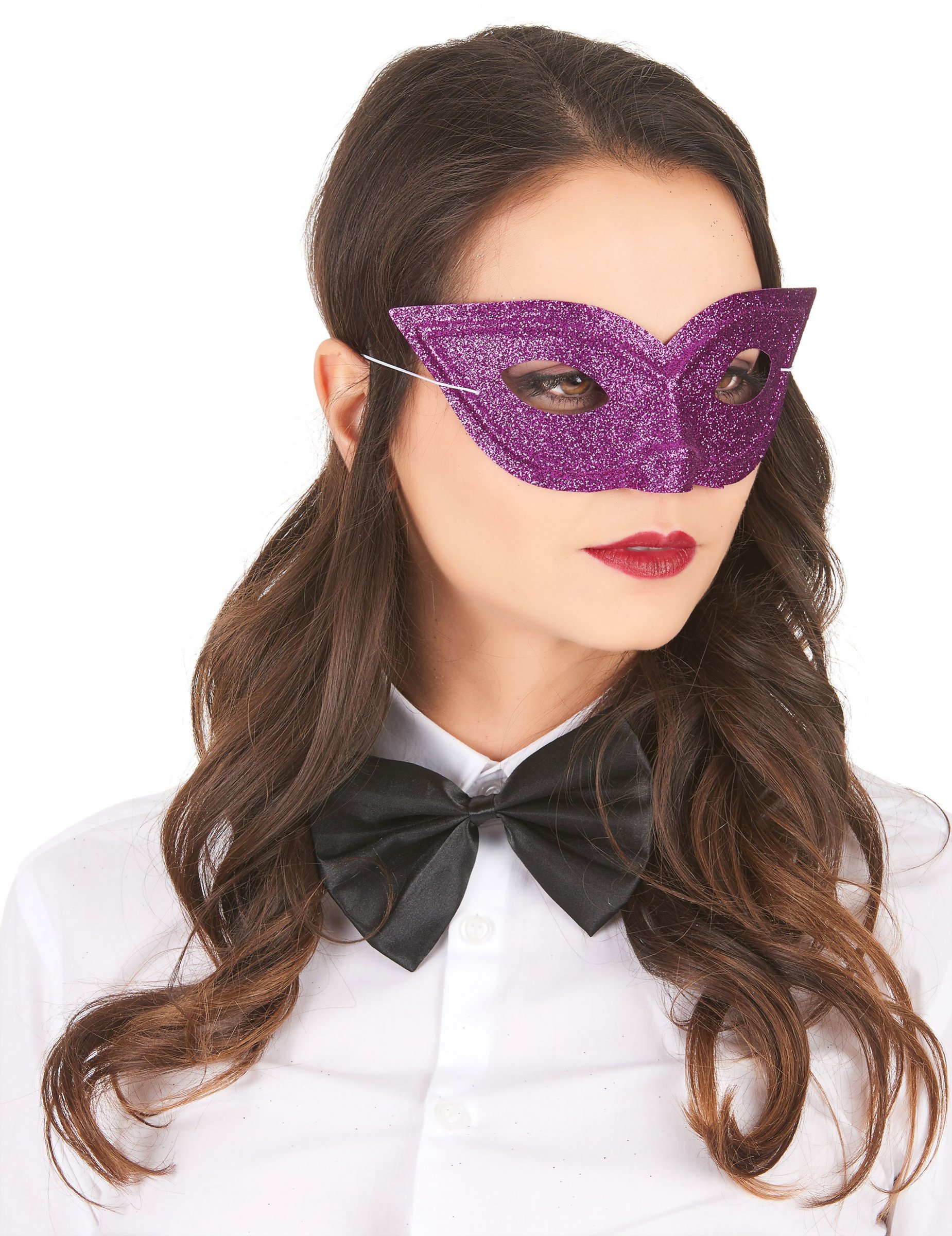 Loup vénitien pailleté violet adulte