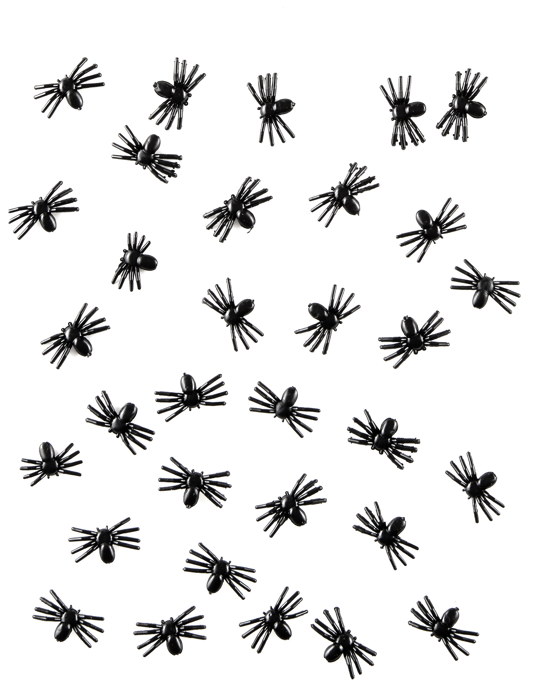 Mini araignées décoratives noires plastique
